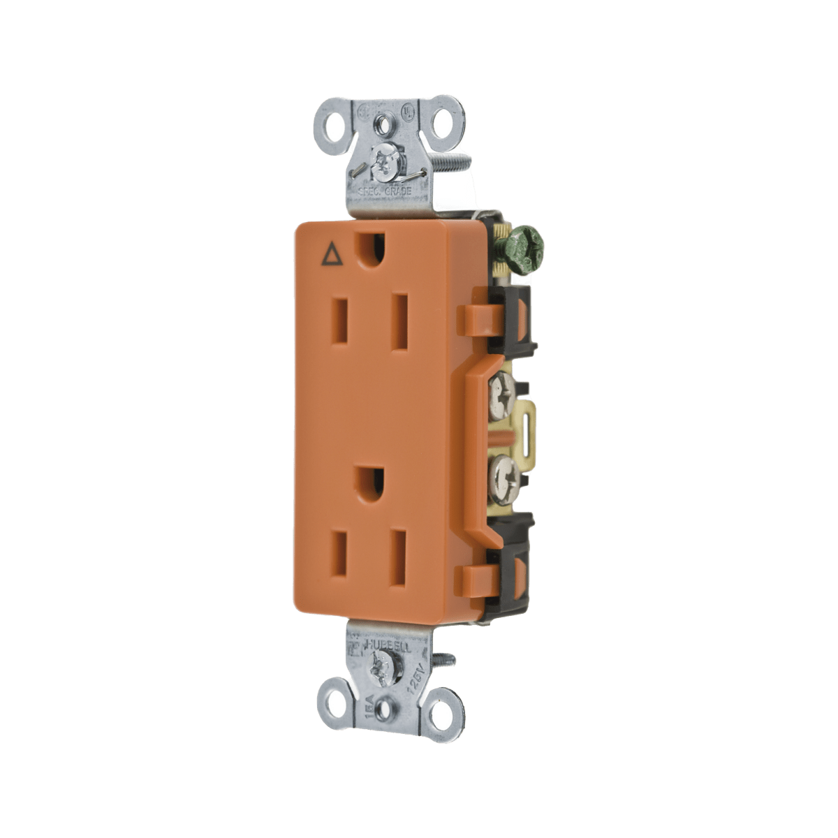 HUBBELLHUB-IG15DRContacto Dúplex Conexión a Tierra Aislada/ 15A 125V/ 2 polos 3 Hilos/ Nema 5 - 15R /Grado Comercial Decorativo/ Color Naranja HUBBELL HUB - IG15DR - SILYMX