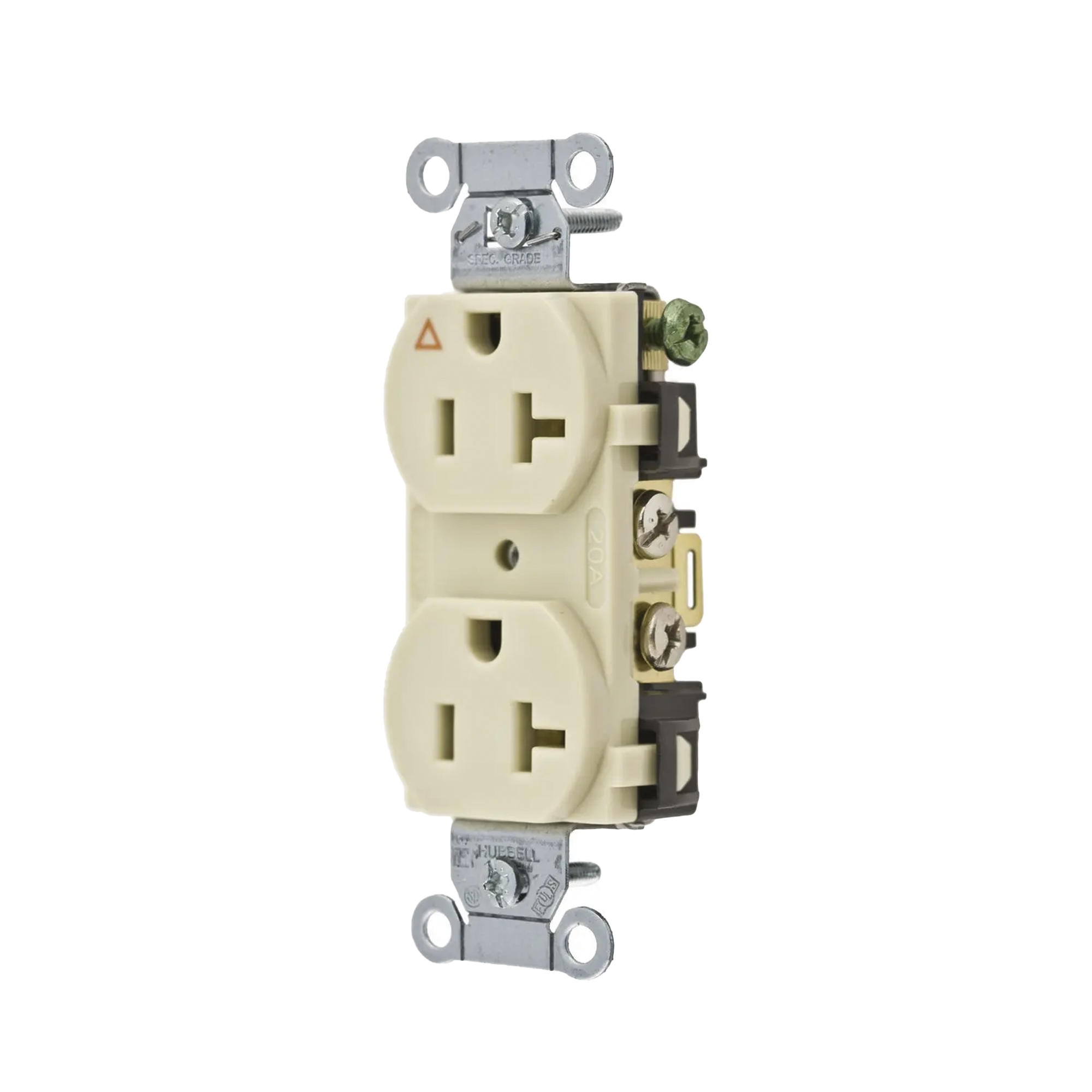 Contacto Dúplex Conexión a Tierra Aislada/ 20 A 125 V/ 2 polos 3 Hilos/ Color Marfil/ Nema 5- 20R/ Grado Comercial HUBBELL HUB-IG5352I - SILYMX