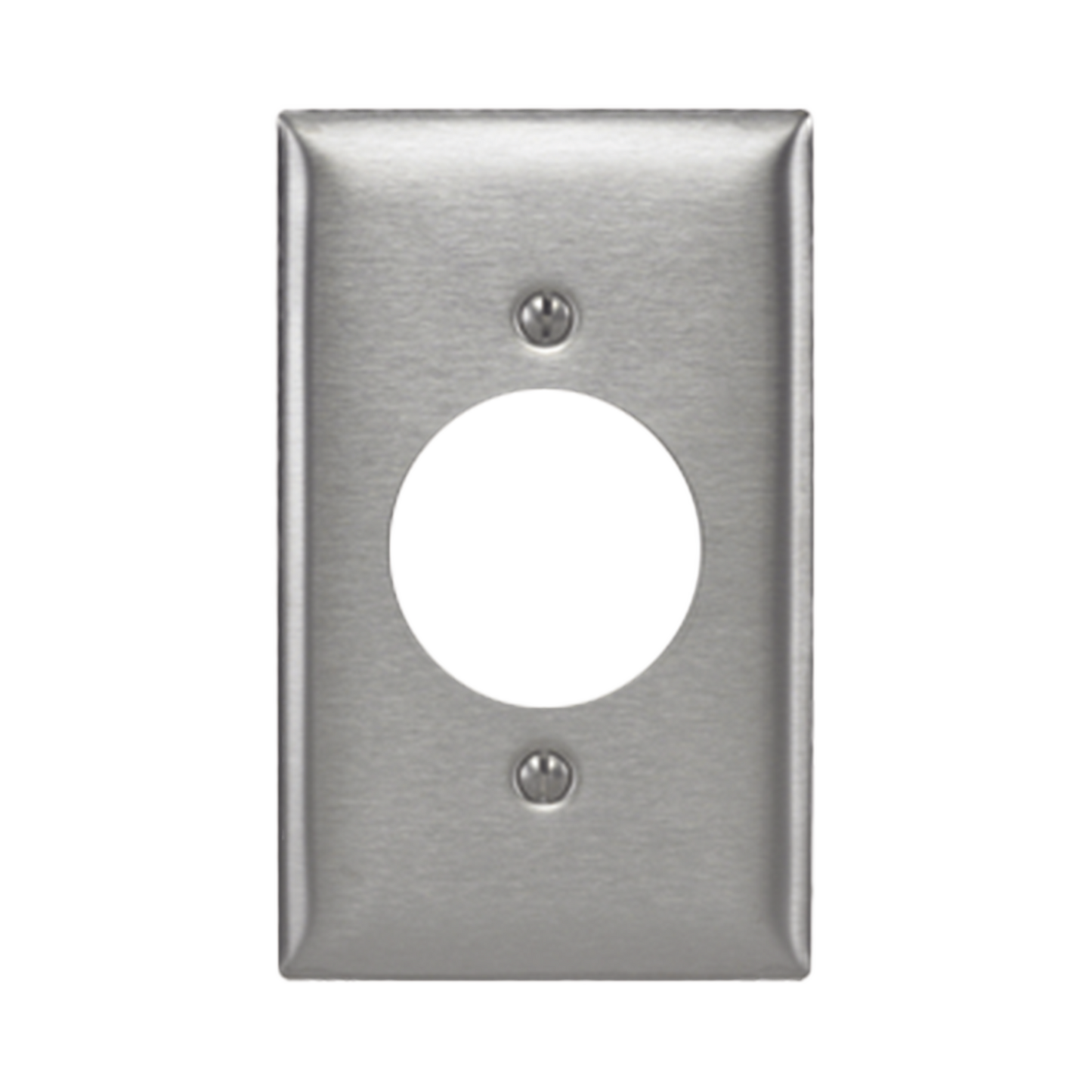 Placa para Receptaculo Sencillo 20 y 30 A de Media Vuelta/ 1.6" (40 mm) Acero Inoxidable RACO HUB-SS-720 - SILYMX