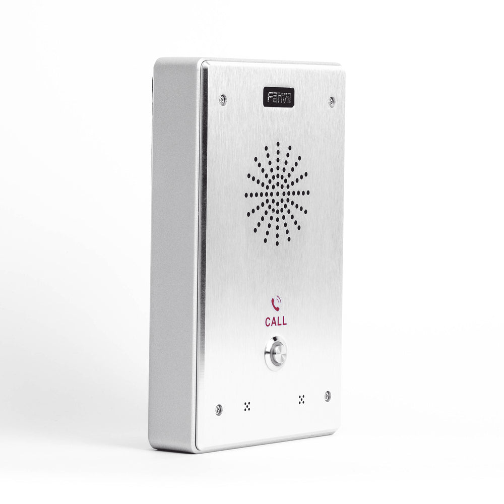 Intercomunicador IP Fanvil Interfon 2 líneas SIP 2 relevadores con botón para llamada anti-vandálico IP65 e IK10 PoE I12-N-01P - SILYMX