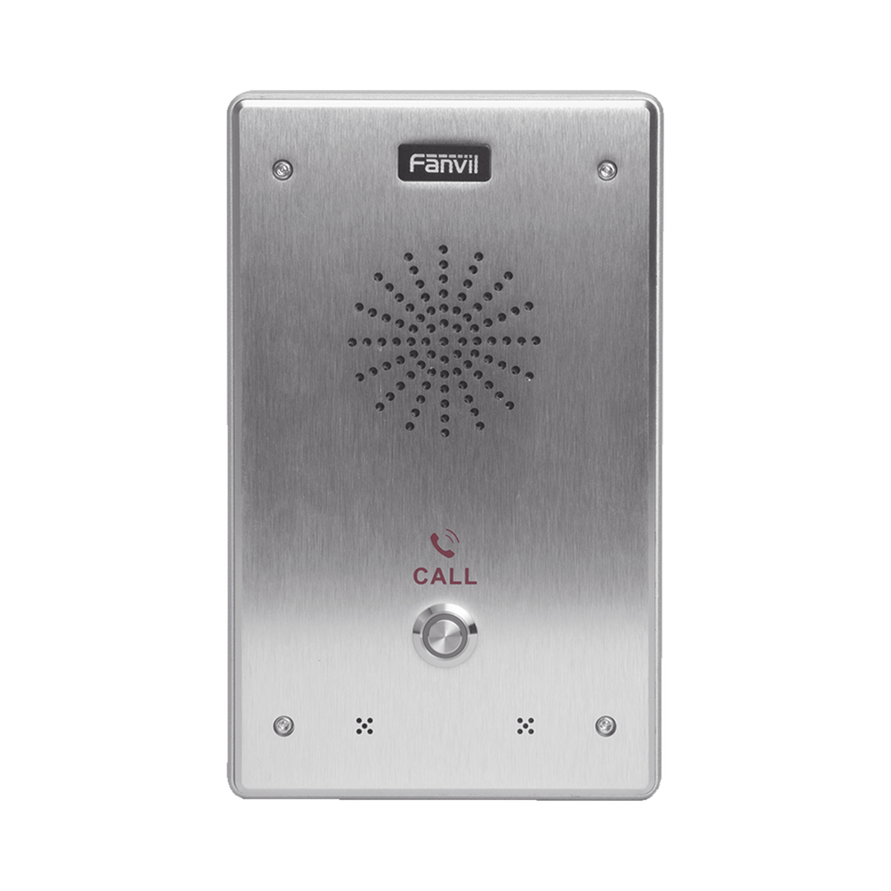 Intercomunicador IP Fanvil Interfon 2 líneas SIP 2 relevadores con botón para llamada anti-vandálico IP65 e IK10 PoE I12-N-01P - SILYMX