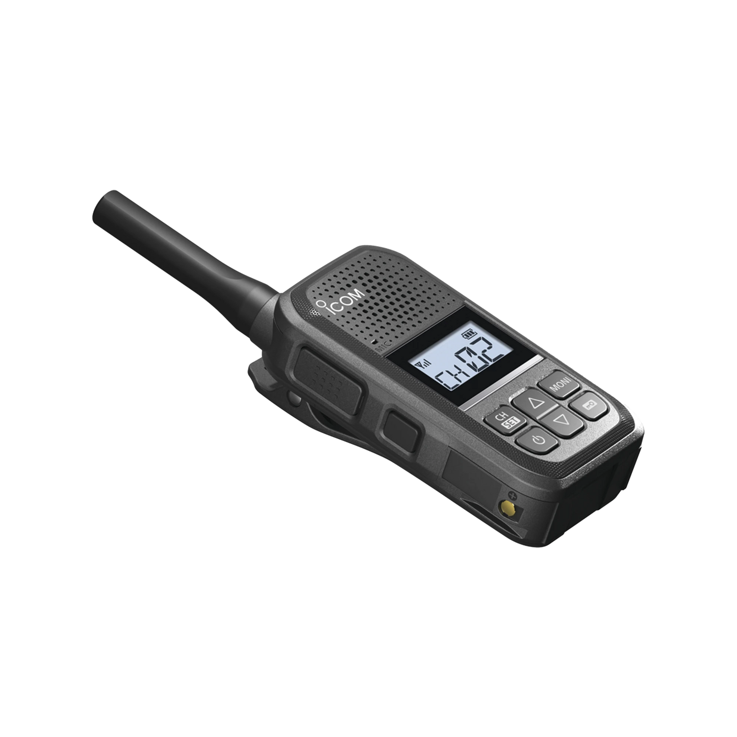Radio Portátil Analógico UHF 2W 16 Canales 450-470 MHz IP54 MIL-STD810 USB-C ICOM IC-F200