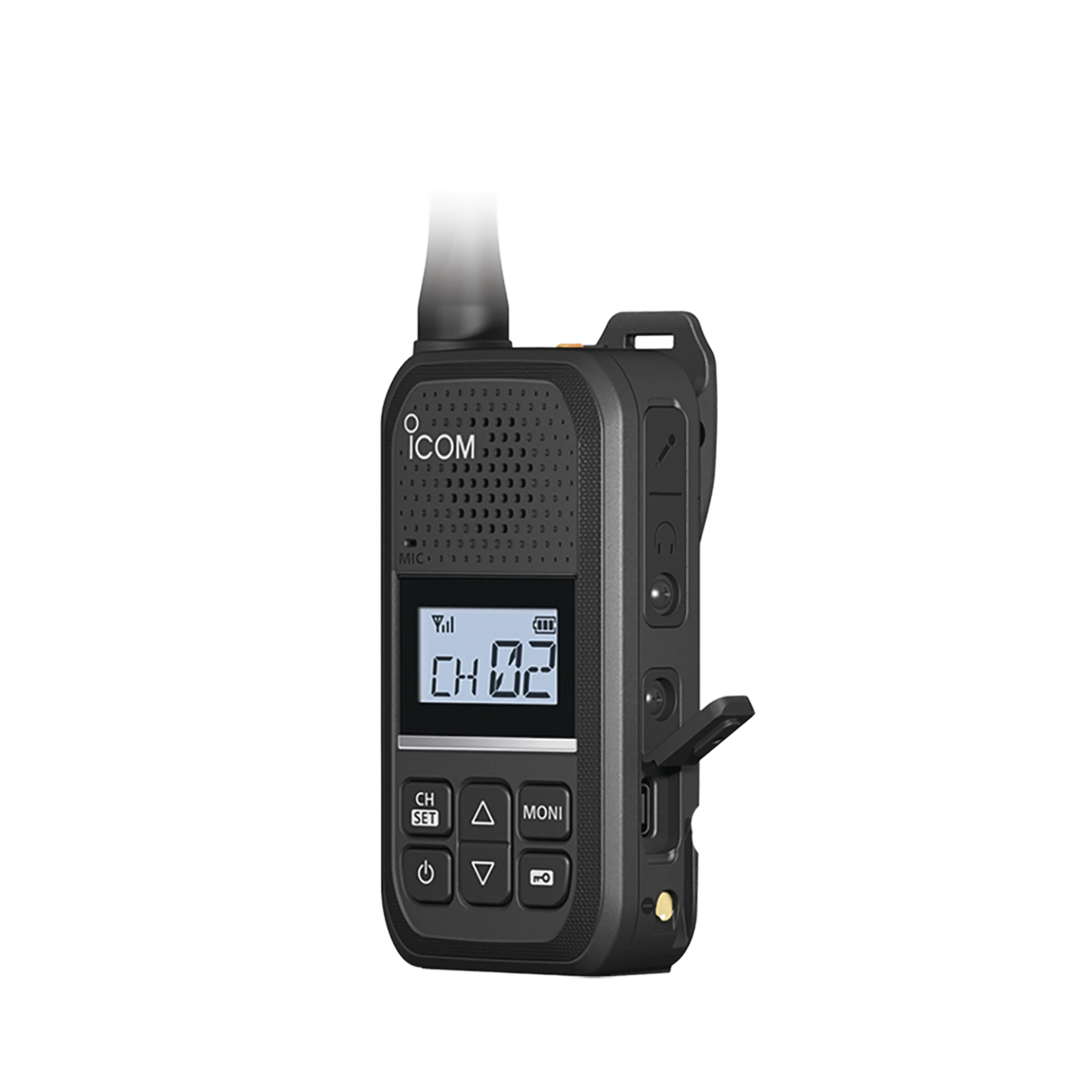 Radio Portátil Analógico UHF 2W 16 Canales 450-470 MHz IP54 MIL-STD810 USB-C ICOM IC-F200