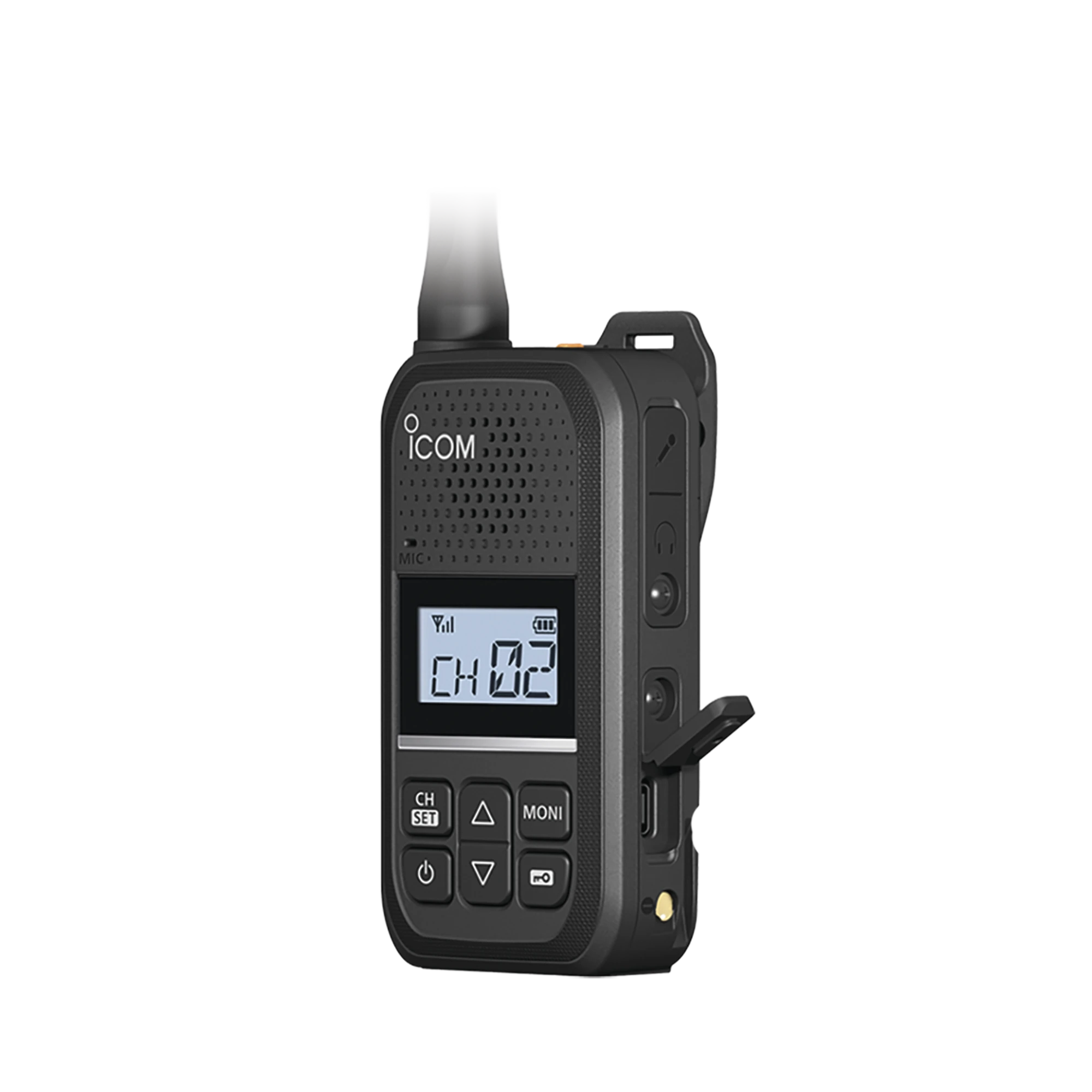Radio Portátil Analógico UHF 2W 16 Canales 450-470 MHz IP54 MIL-STD810 USB-C ICOM IC-F200