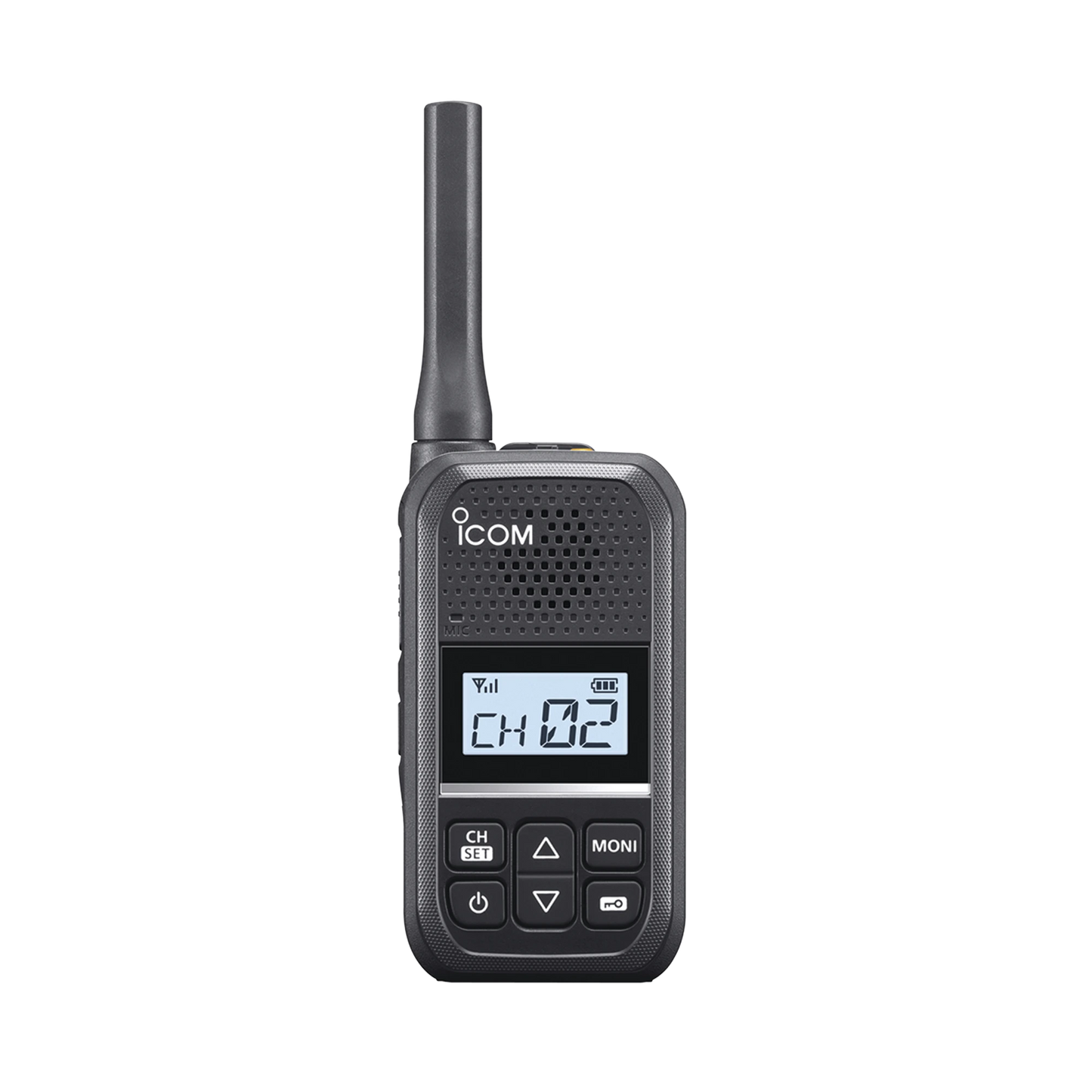 Radio Portátil Analógico UHF 2W 16 Canales 450-470 MHz IP54 MIL-STD810 USB-C ICOM IC-F200