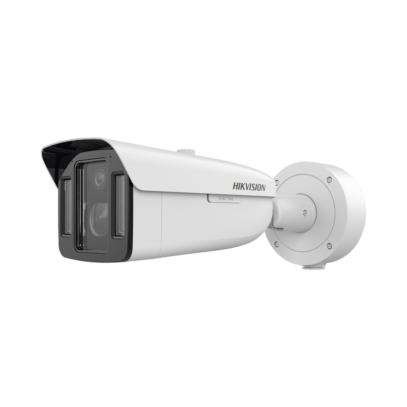 TandemVu Bala IP Dual 4 Megapixel 2 Lentes Lente Fijo 4 mm ColorVu y Lente Mot. (5 a 20 mm DarkFighter X) Luz Dual IR y Luz Blanca IP67 IK10 Reconocimiento Facial ACUSENSE WDR 140 dB DeepinView Búsqueda por Atributos IDS-2CD8A48G0-XZS(5-20/4) - SILYMX