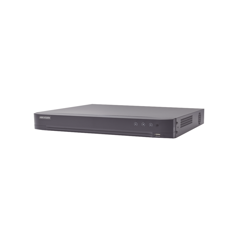 DVR 4 Canales TURBOHD + 4 Canales IP 8 Megapixel (4K) Audio de dos vías por Coaxitron ACUSENSE Reconocimiento Facial 1 Bahía de Disco Duro Salida de Video en 4K H.265+ IDS-7204HUHI-M1/A/XT - SILYMX