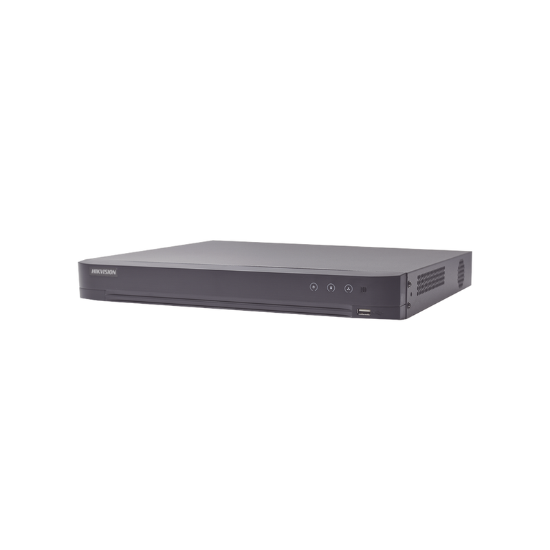 DVR 4 Canales TURBOHD + 4 Canales IP 8 Megapixel (4K) Audio de dos vías por Coaxitron ACUSENSE Reconocimiento Facial 1 Bahía de Disco Duro Salida de Video en 4K H.265+ IDS-7204HUHI-M1/A/XT - SILYMX