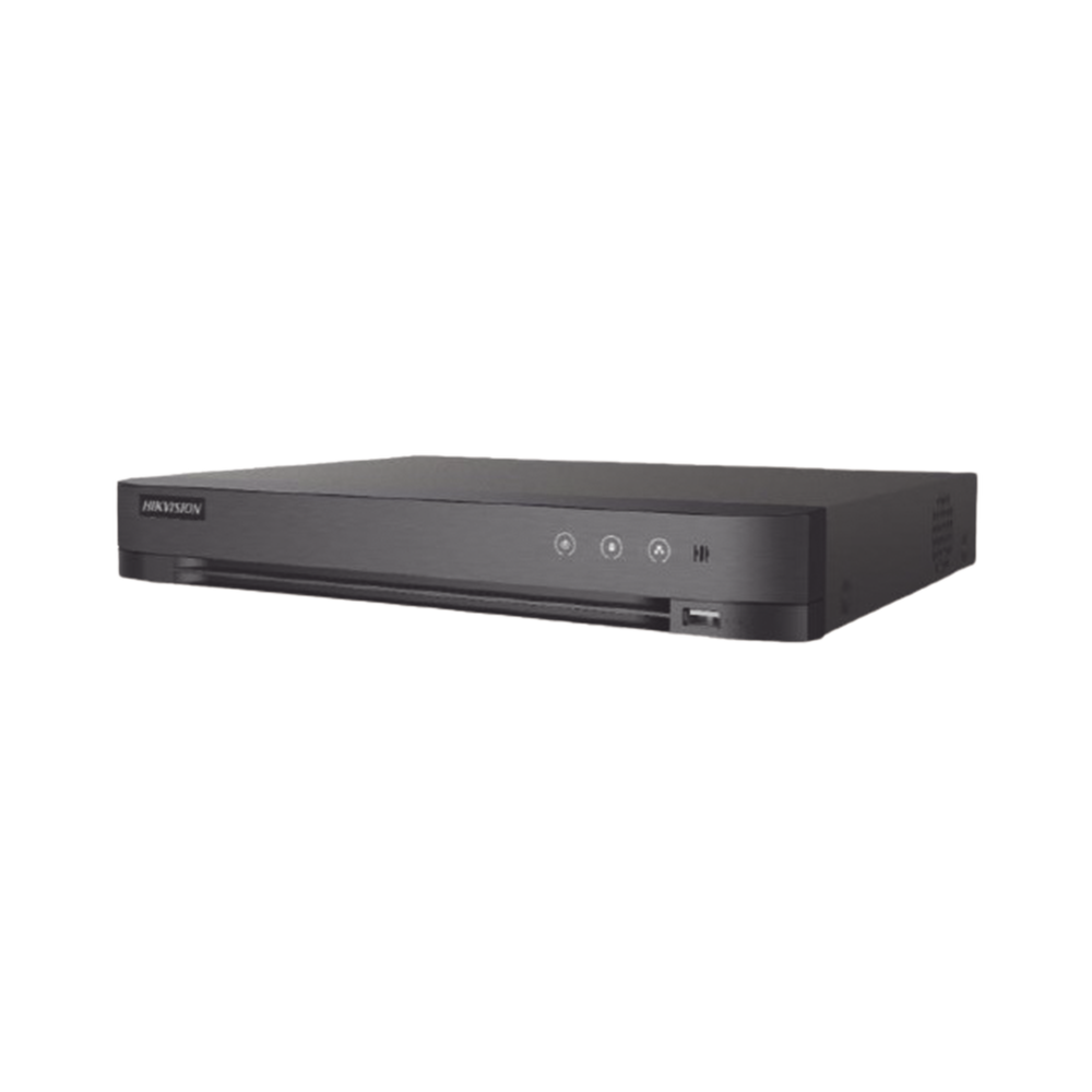 DVR 4 Canales TURBOHD + 4 Canales IP 8 Megapixel 4K Audio de dos vías por Coaxitron ACUSENSE Reconocimiento Facial 1 Bahía de Disco Duro Salida de Video en Full HD H.265+ IDS-7204HUHI-M1/XT - SILYMX