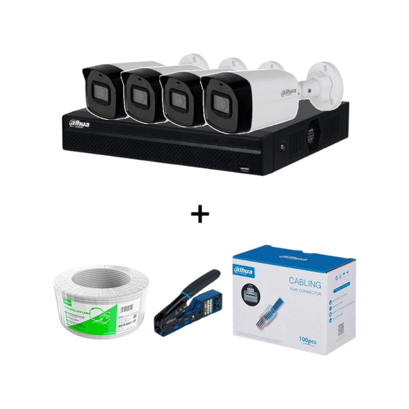 Kit Nvr De 4 Canales Y Llévate Mas 4 Cámaras Ipc-b1e20 DHI-NVR1104HS-P-S3/H + DH-IPC-B1E20 - SILYMX