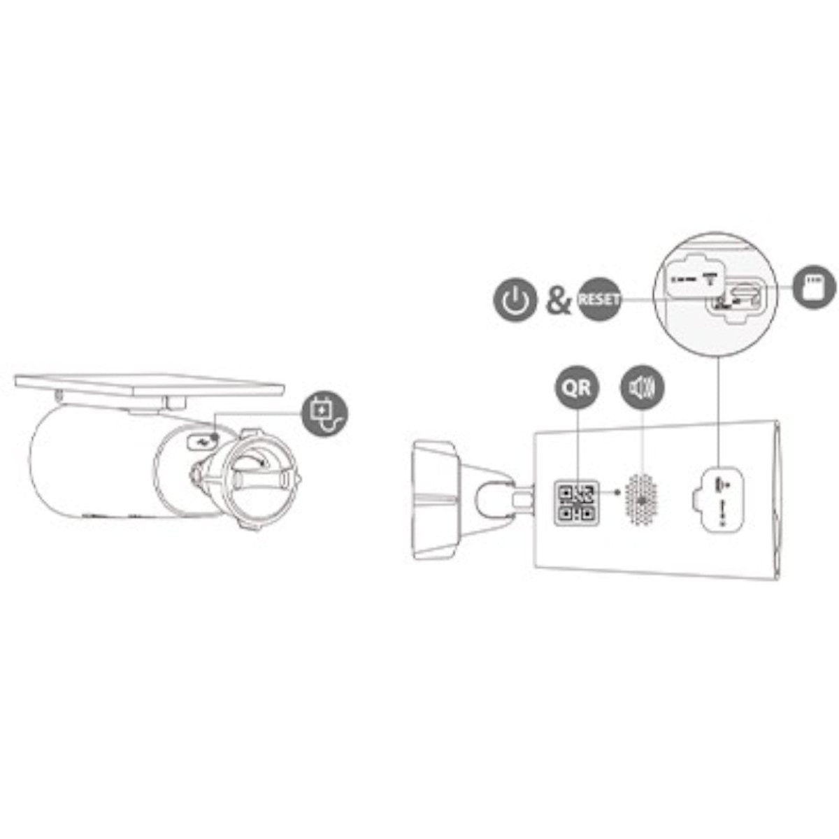Kit De Cámara Wifi Cell 3c De 3mp Con Batería Panel Solar - SILYMX