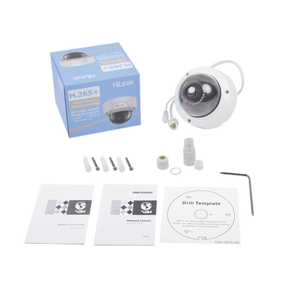 Cámara HiLook Turret Series Domo IP 2 Megapixel 30 mts IR Exterior IP67 IK10 dWDR PoE Lente 2.8 mm Onvif IPC-D121H(C) - SILYMX