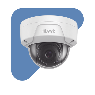 Cámara HiLook Turret Series Domo IP 2 Megapixel 30 mts IR Exterior IP67 IK10 dWDR PoE Lente 2.8 mm Onvif IPC-D121H(C) - SILYMX