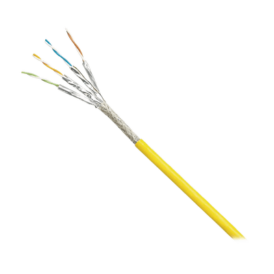 PANDUITISX6X04AYL-LEDBobina de Cable Blindado S/FTP Categoría 6A, Uso Industrial con Resistencia al Aceite, Rayos UV y Abrasión, Multifilar (Flexible), Color Amarillo, Bobina de 500 Metros (1640 Pies) - SILYMX