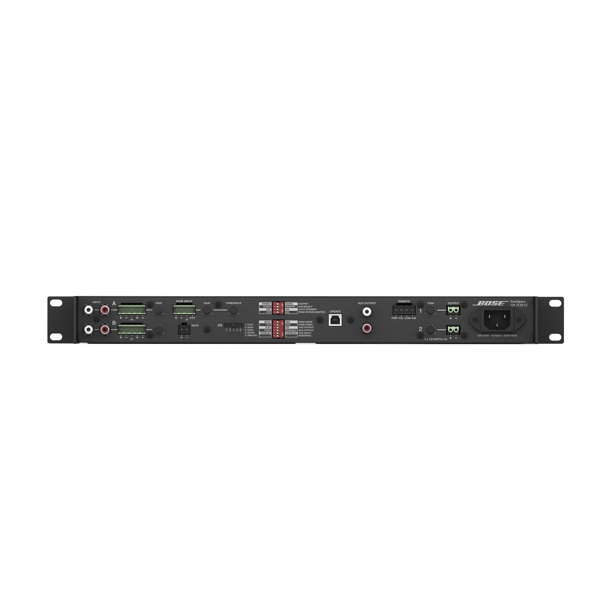 Amplificador 2 Canales 2x120W Clase D FreeSpace Bose Professional IZA2120LZ