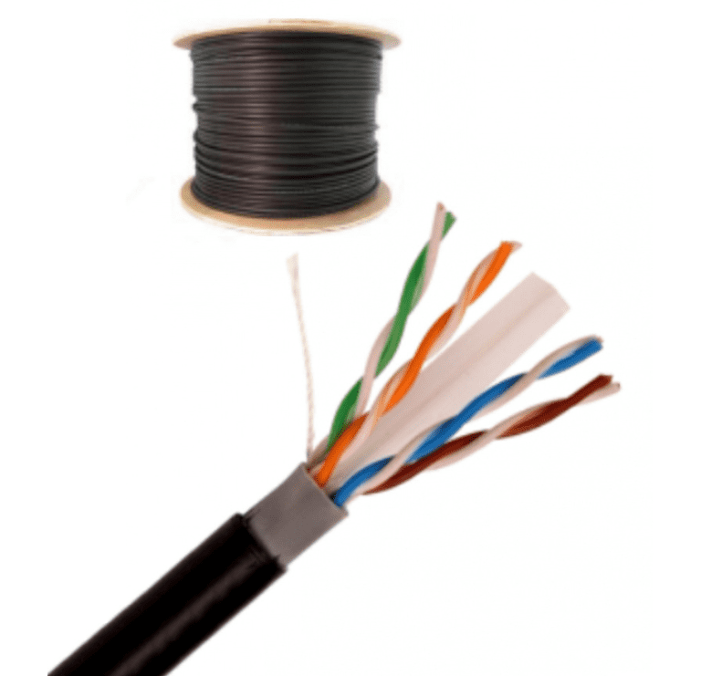 Cable UTP CCA de 305M Cat 6 Exterior Doble forro Color negro