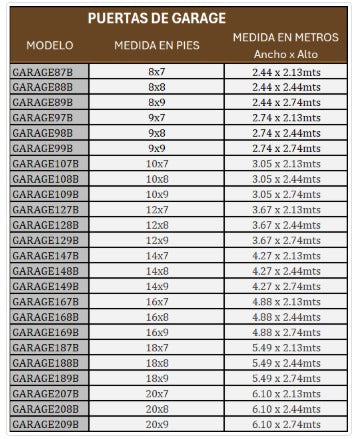 Puerta de Garage D Alta calidad 16x7 pies 1 3/4" Aislante Termico Estilo Americana Imitacion Madera BLACK WALNUT GARAGE-167B - SILYMX