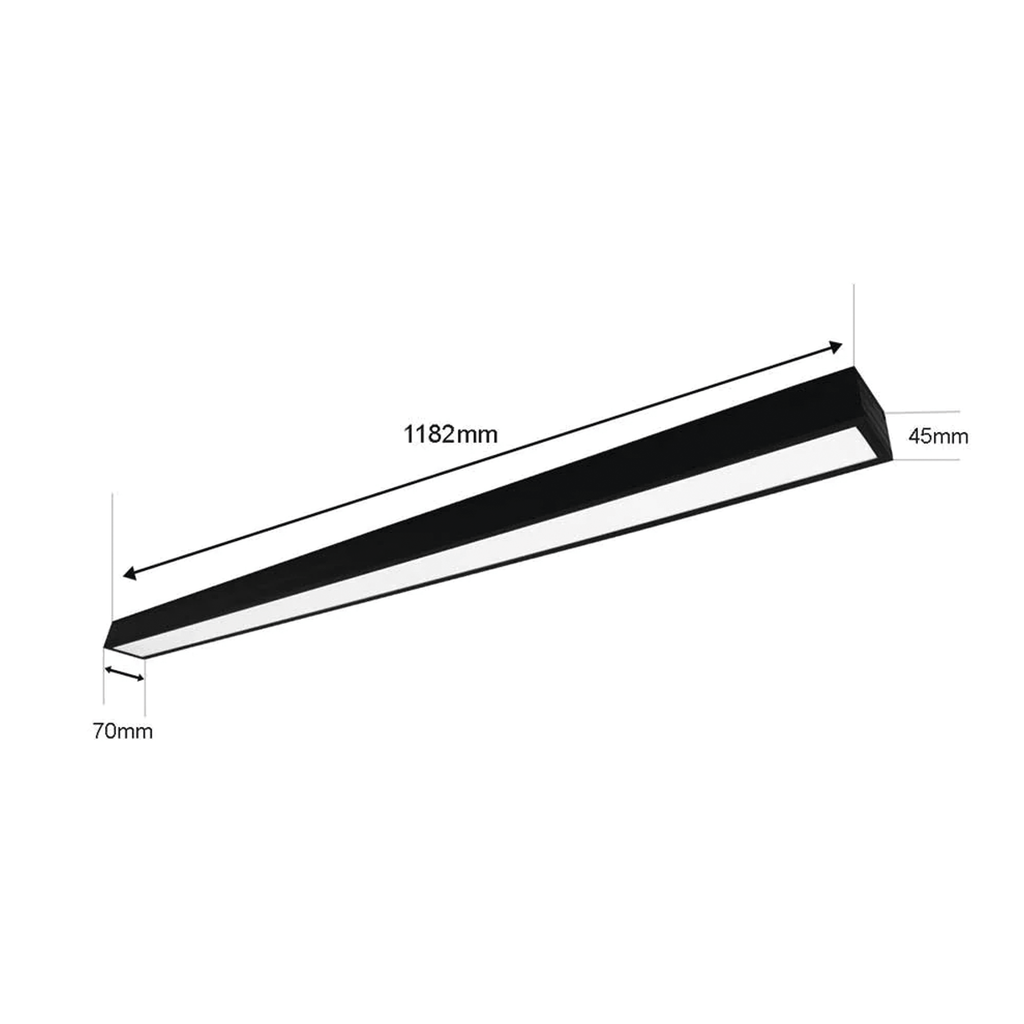 Panel LED Suspendido 22 W 127 Vca~60Hz Flujo luminoso 1 980 lm Medidas 1182 x 70 x 45 mm  TCC 6 500 K Ángulo de Luz de 140° JWJ JLPP-22M - SILYMX
