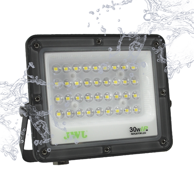 Reflector Tipo Lupa 100 W Flujo luminoso 10 000 lm 110 - 240 Vca~ 60Hz Dimensiones 270 x 210 x 22 mm Uso en exterior IP66 JWJ JLRE-L100 - SILYMX