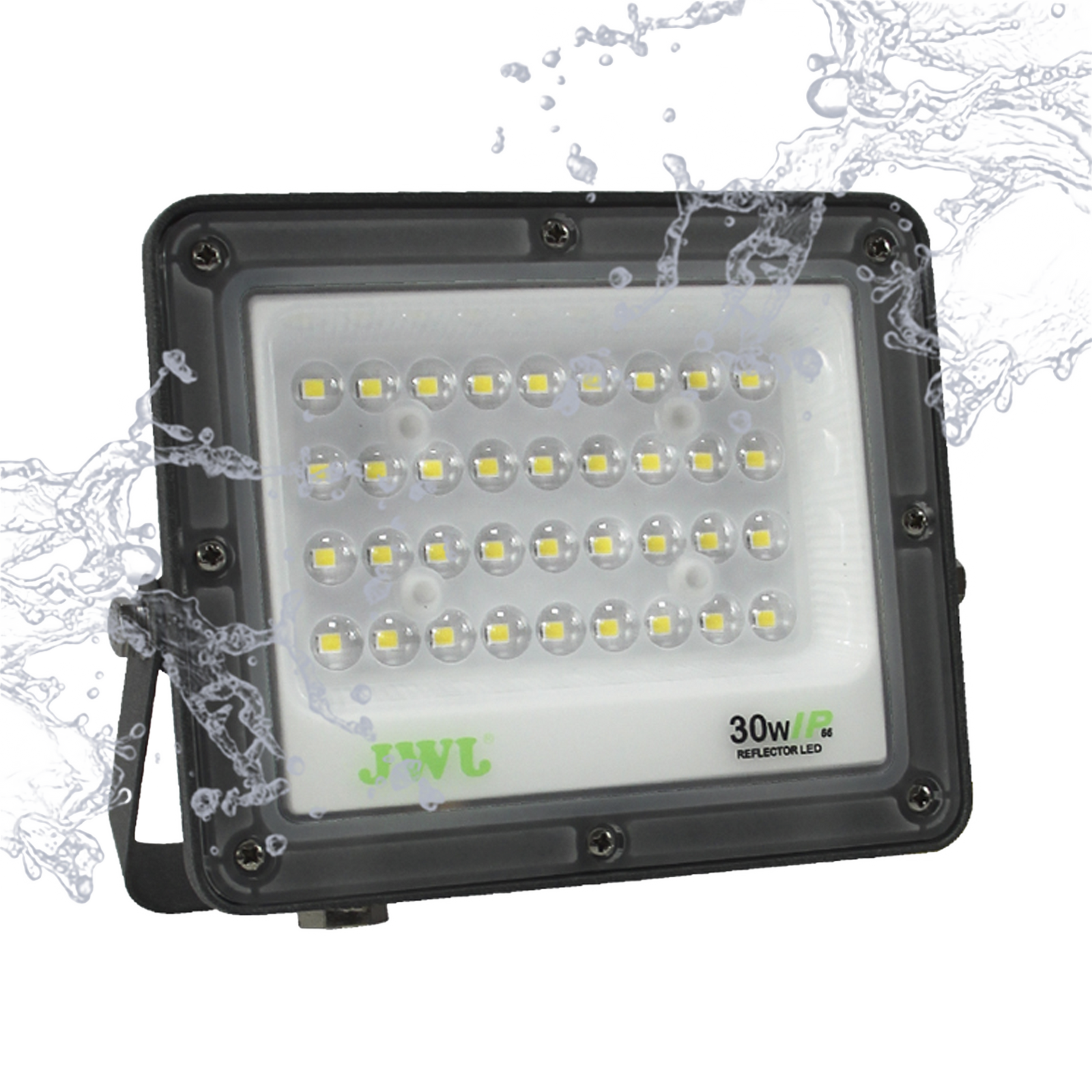 Reflector Tipo Lupa 200 W Flujo luminoso 20 000 lm 110 - 240 Vca~ 60Hz Dimensiones 378 x 280 x 25mm Uso en exterior IP66 JWJ JLRE-L200 - SILYMX