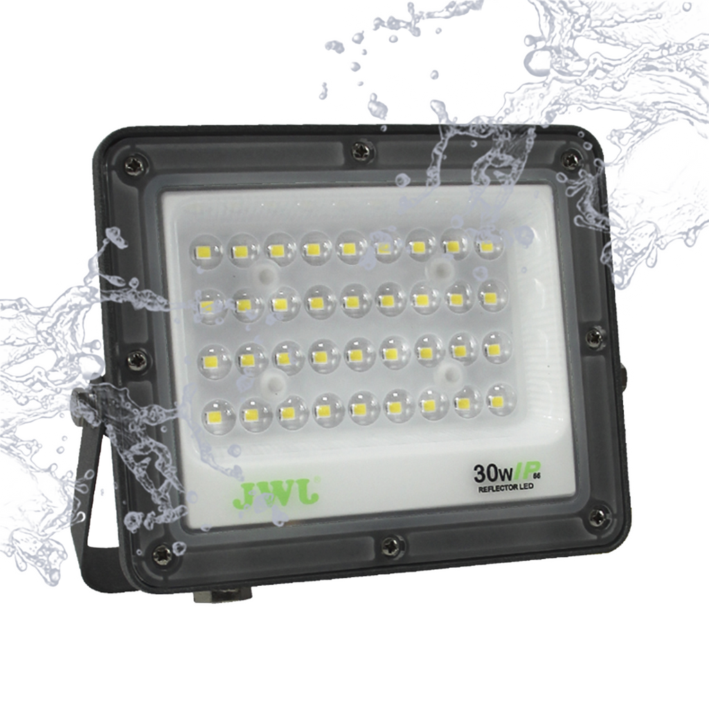 Reflector Tipo Lupa 200 W Flujo luminoso 20 000 lm 110 - 240 Vca~ 60Hz Dimensiones 378 x 280 x 25mm Uso en exterior IP66 JWJ JLRE-L200 - SILYMX