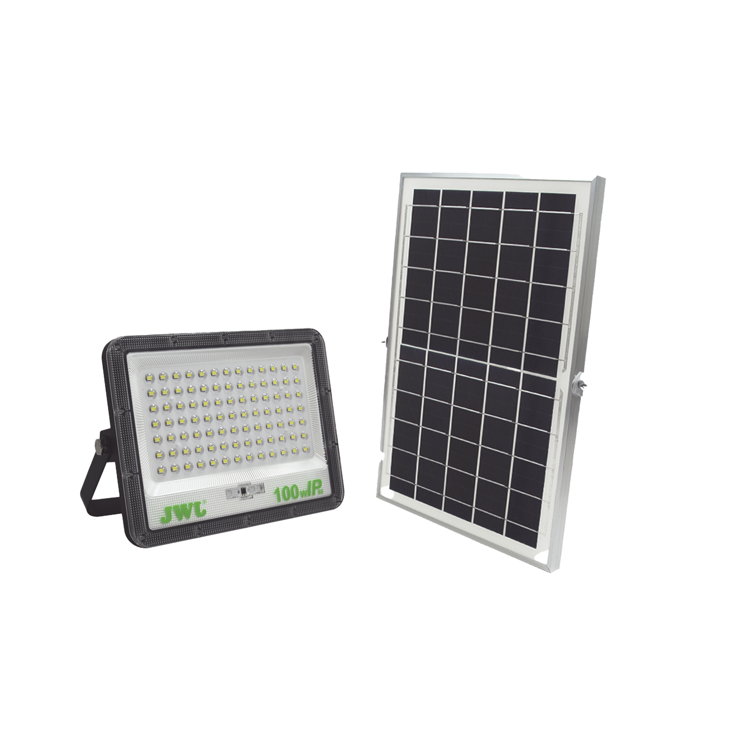 Reflector con Panel Solar 100 W  Batería 3.2  V CD T.C.C. 6 500 K IP66 JWJ JLRE-SOL-01-100N - SILYMX