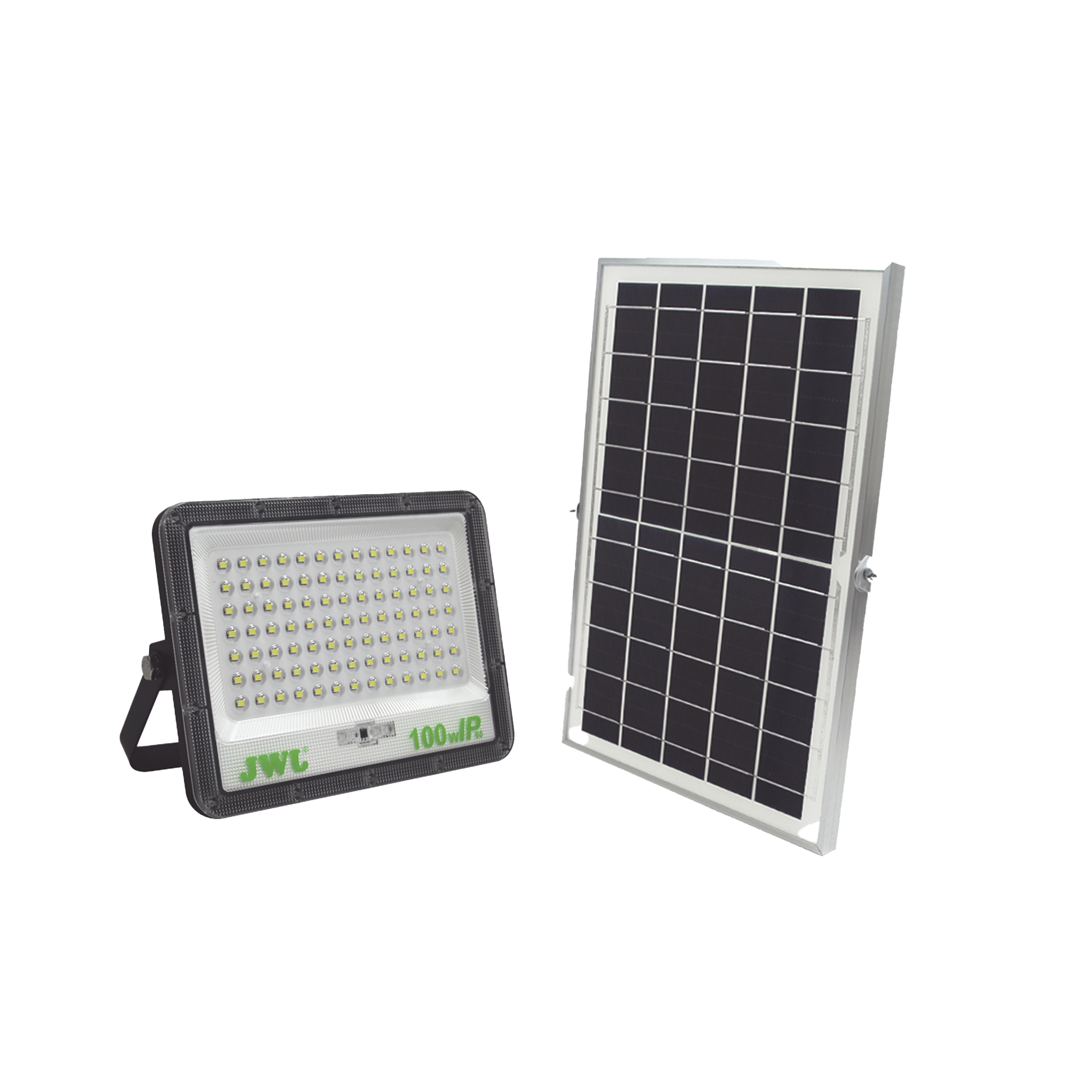 Reflector con Panel Solar 100 W  Batería 3.2  V CD T.C.C. 6 500 K IP66 JWJ JLRE-SOL-01-100N - SILYMX