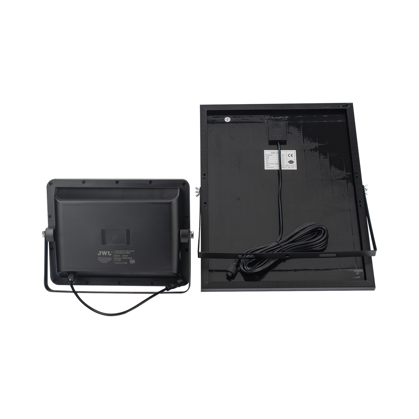 Reflector con Panel Solar 300 W  Batería 3.2  V CD T.C.C. 6 500 K IP66 JWJ JLRE-SOL-01-300N - SILYMX