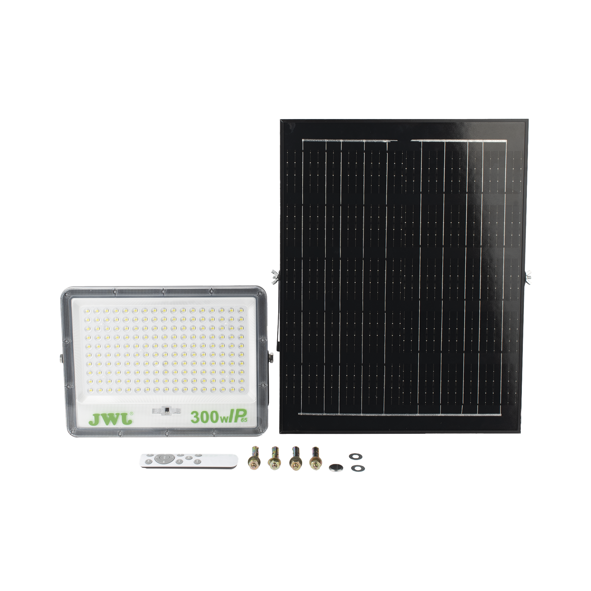 Reflector con Panel Solar 300 W  Batería 3.2  V CD T.C.C. 6 500 K IP66 JWJ JLRE-SOL-01-300N - SILYMX