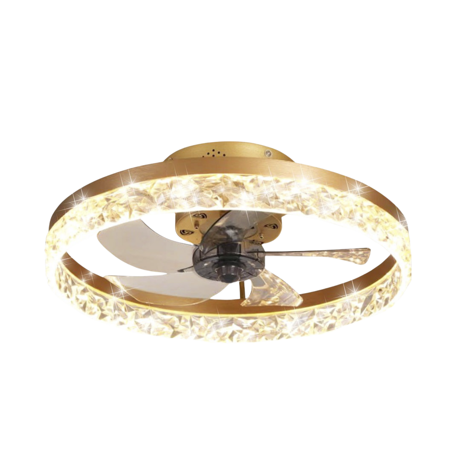 Ventilador de Techo con Luminario LED de  110 V CA 50/60 Hz  88 W /4500 Lm 6500 - 4 000 - 2 700 K /3 Tonos de Luz 400 mm 3 Velocidades Dimeable JWJ JLV-022 - SILYMX