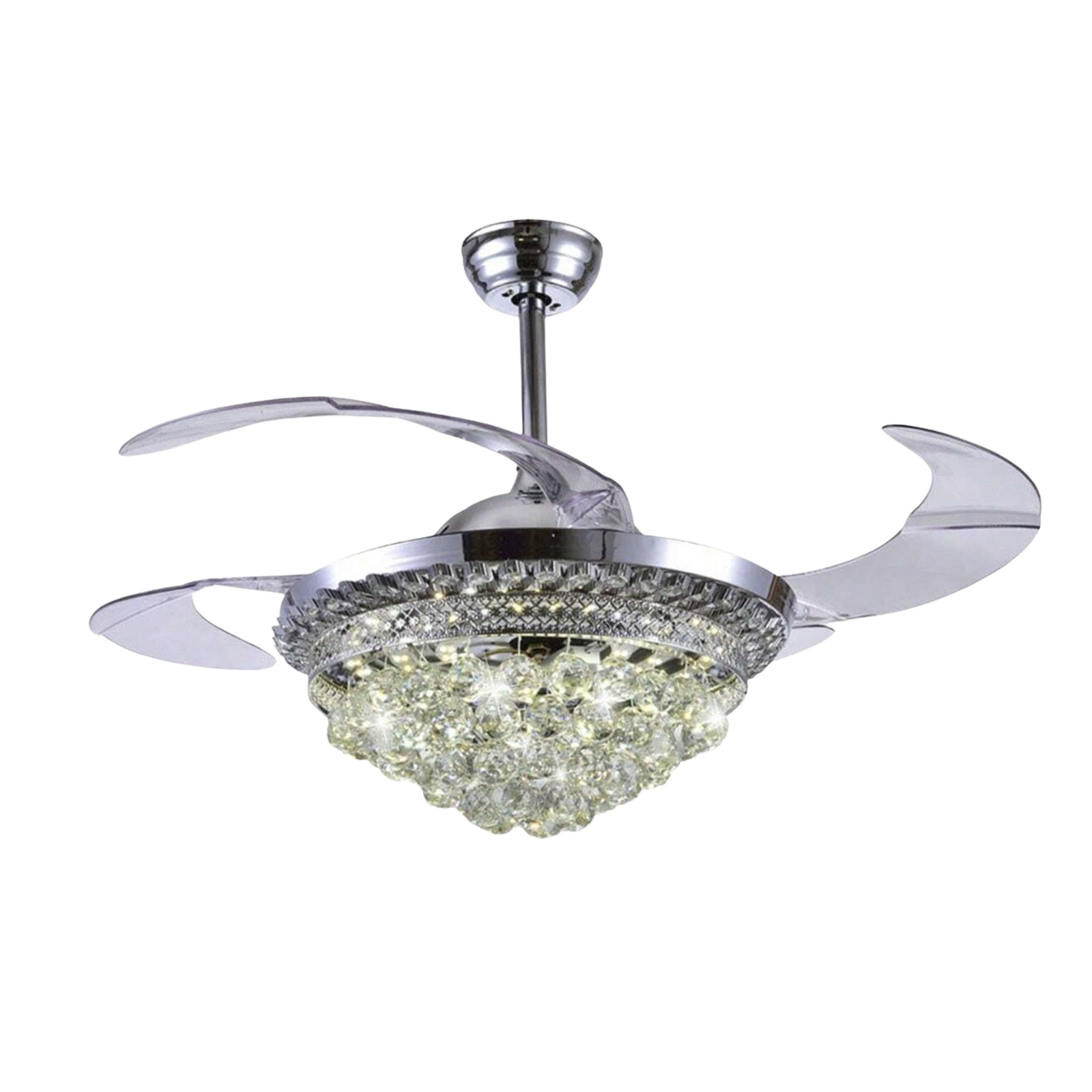 Ventilador de Techo con Luminario LED de  110 V CA 50/60 Hz  88 W /4500 Lm 6500 - 4 000 - 2 700 K /3 Tonos de Luz 1075 mm 6 Velocidades /No Dimeable JWJ JLV-041 - SILYMX