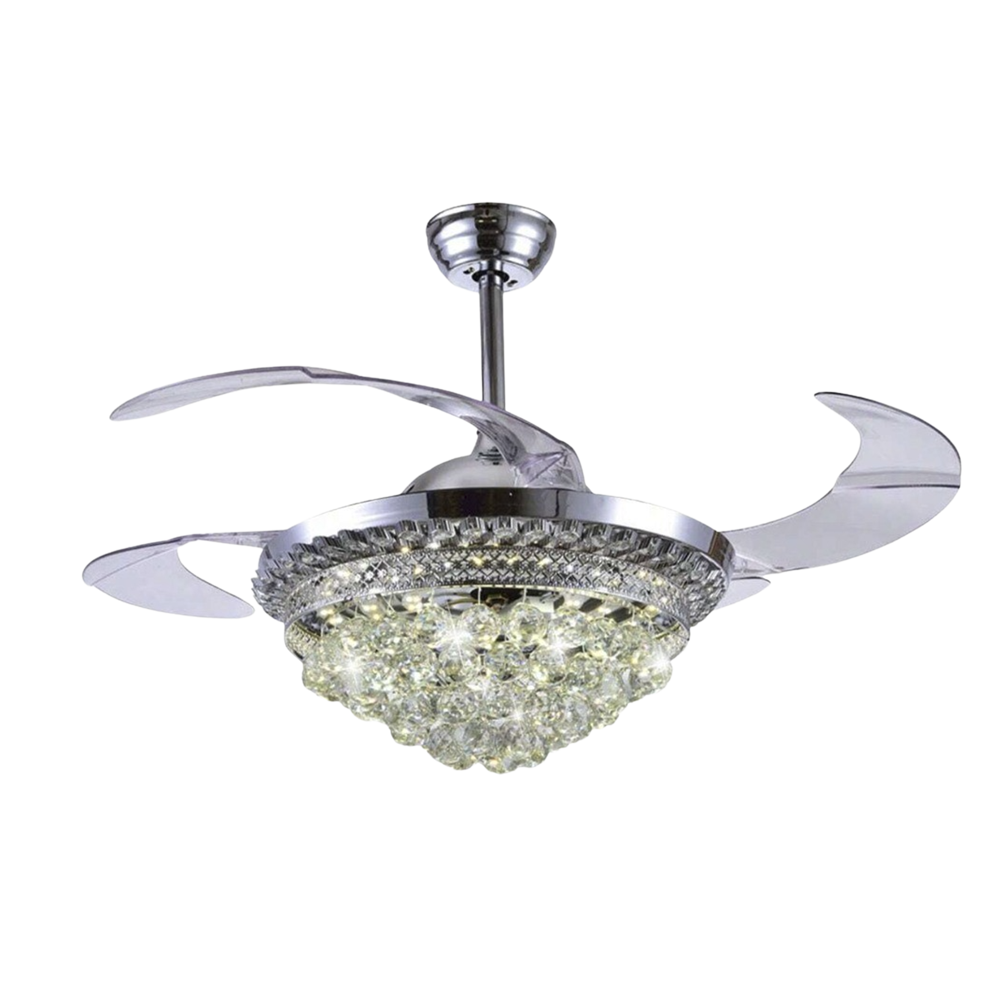 Ventilador de Techo con Luminario LED de  110 V CA 50/60 Hz  88 W /4500 Lm 6500 - 4 000 - 2 700 K /3 Tonos de Luz 1075 mm 6 Velocidades /No Dimeable JWJ JLV-041 - SILYMX