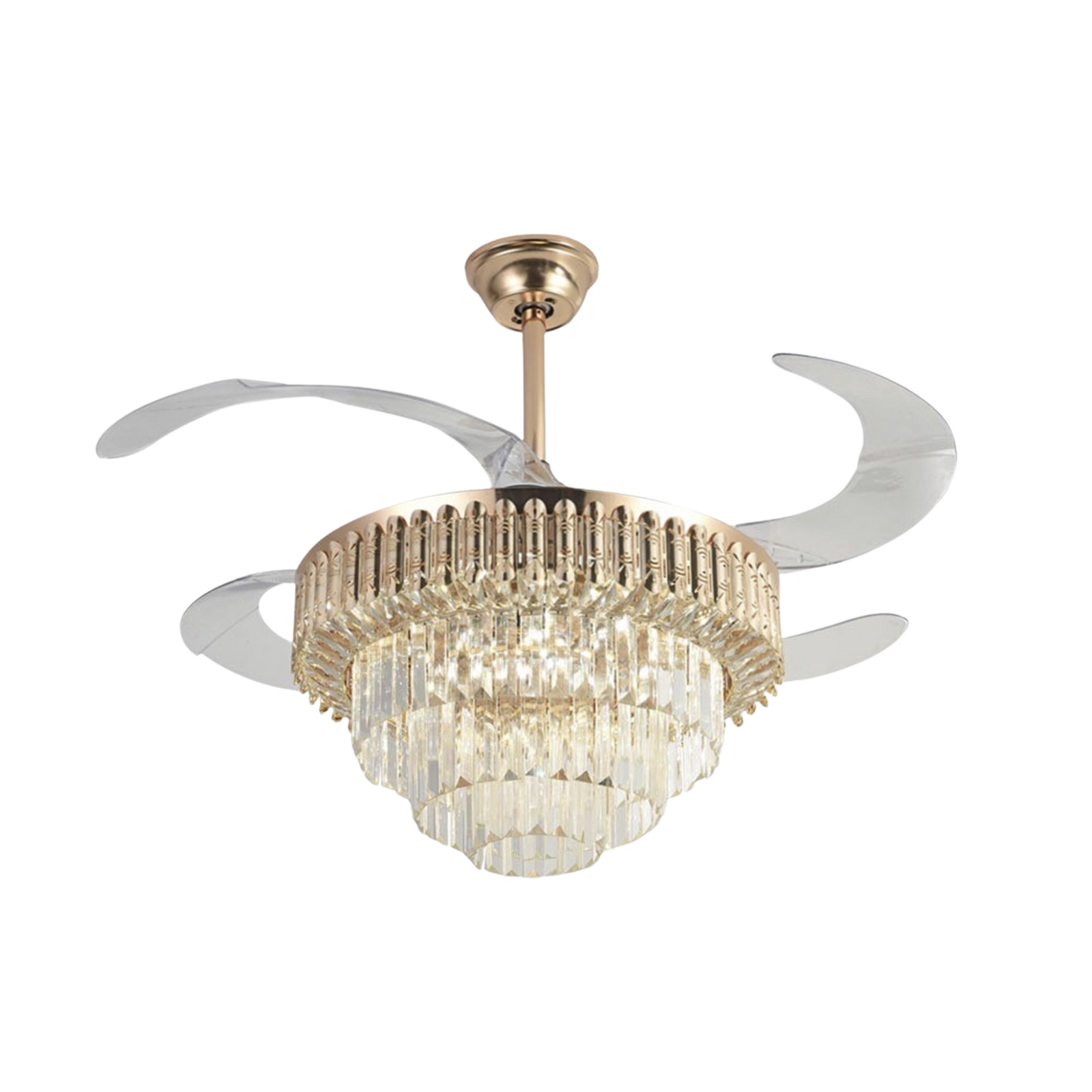 Ventilador de Techo con Luminario LED de  110 V CA 50/60 Hz  88 W /4500 Lm 6500 - 4 000 - 2 700 K /3 Tonos de Luz 1075 mm 6 Velocidades /No Dimeable JWJ JLV-042 - SILYMX