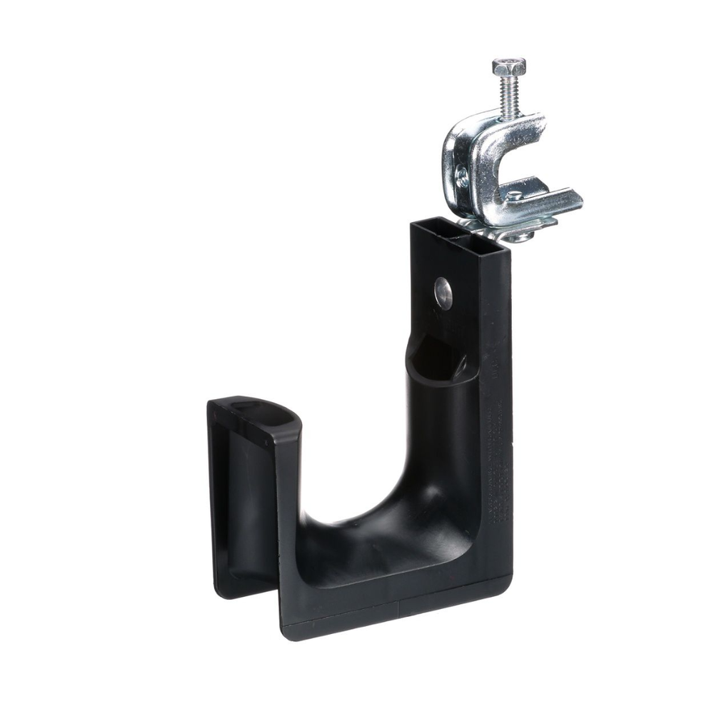 Sujetador tipo J J-Hook Con Abrazadera de Tornillo para Montaje Hasta 46 Cables Cat6, Nylon 6.6 Color Negro 1 pieza JP2SBC50RB-L20 - SILYMX