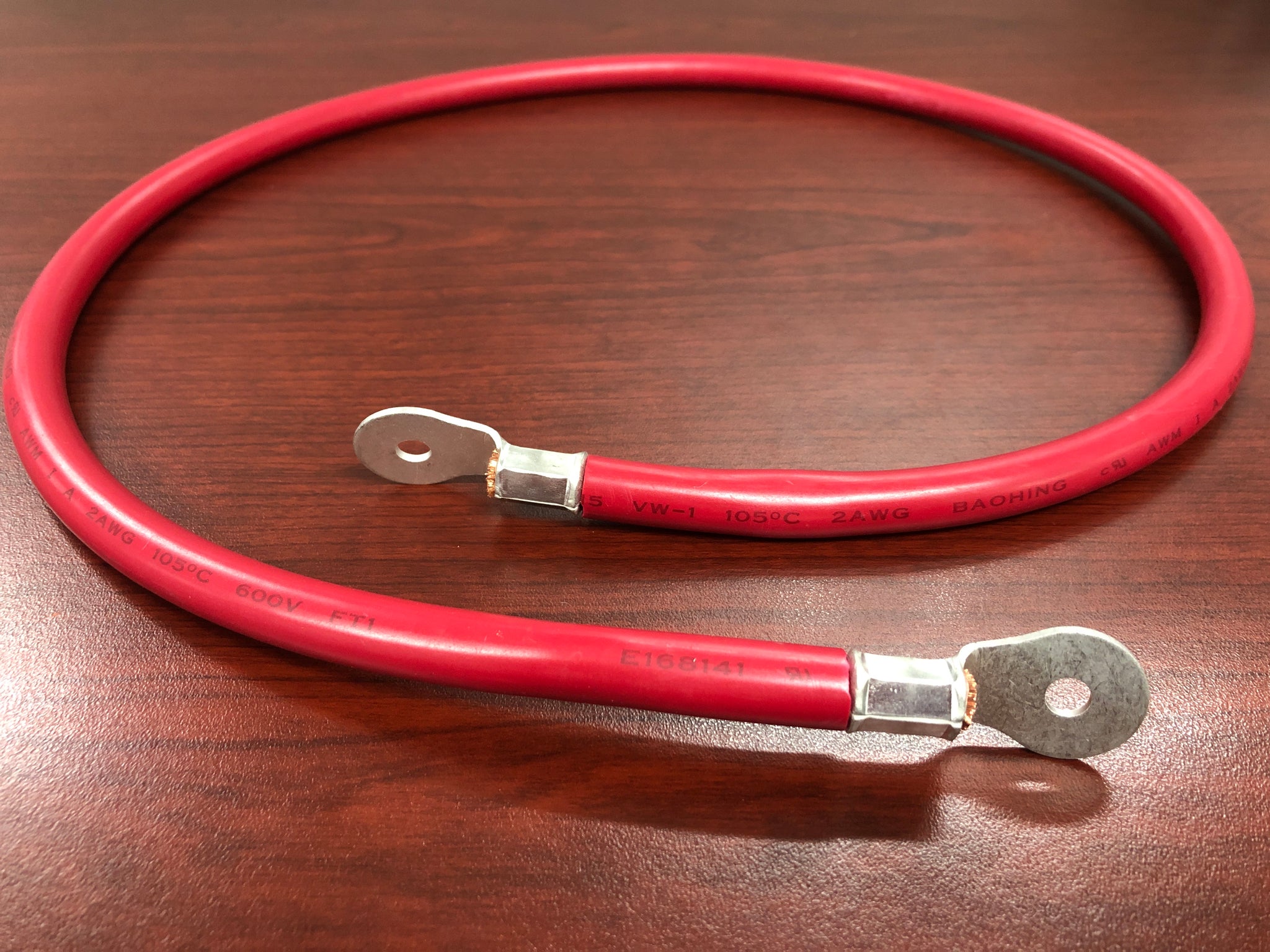 Cable para Baterías 1 m Rojo Calibre 2 AWG con Terminales de Ojo en Ambos Extremos CBL-AWG2-1R - SILYMX