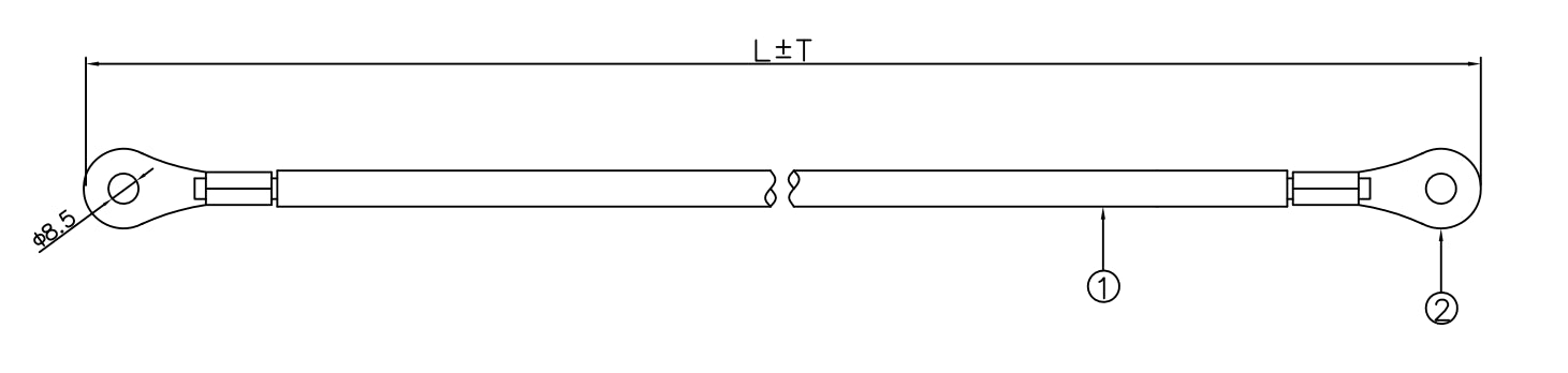 Cable para Baterías 1 m Negro Calibre 2 AWG con Terminales de Ojo en Ambos Extremos CBL-AWG2-1B - SILYMX