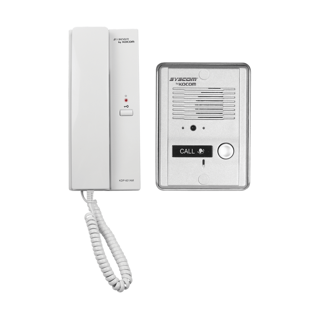 Kit de audio portero con un auricular expandible hasta 3 auriculares KOCOM KDP-601A1M/MS2D - SILYMX