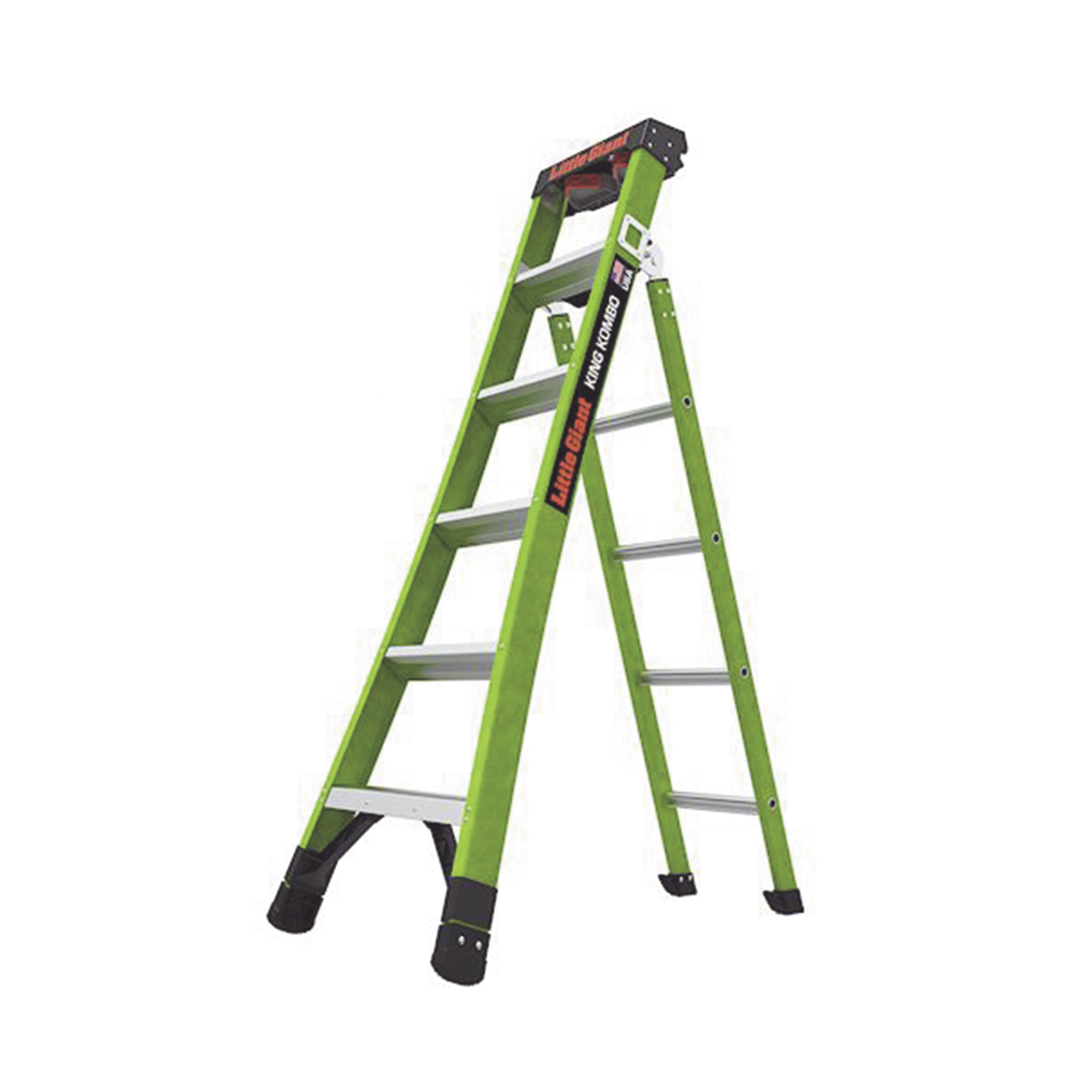 Escalera de Tijera 3 en 1 de 1.8 Metros, Fibra de Vidrio (SKU13906-001). Hecha en E.U.A. (Versión 2.0) Little Giant Ladder Systems KING-KOMBO2-6IA-AC - SILYMX