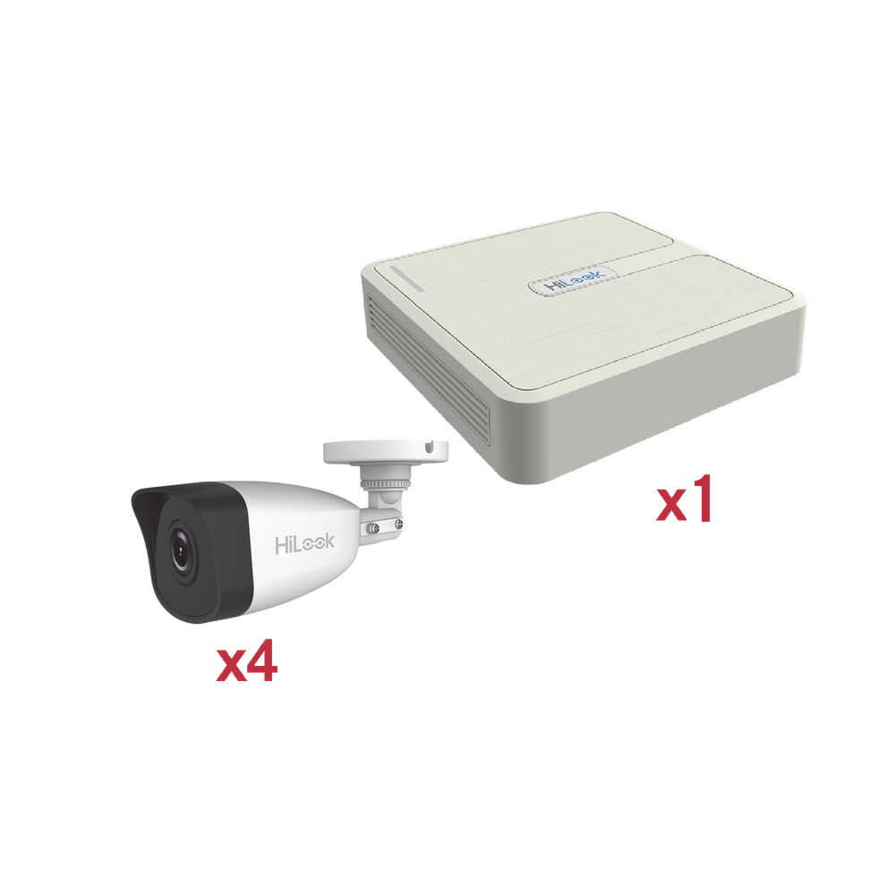 Kit 4 Cámaras IP Bala para Exteior  NVR de 4 Canales - SILYMX