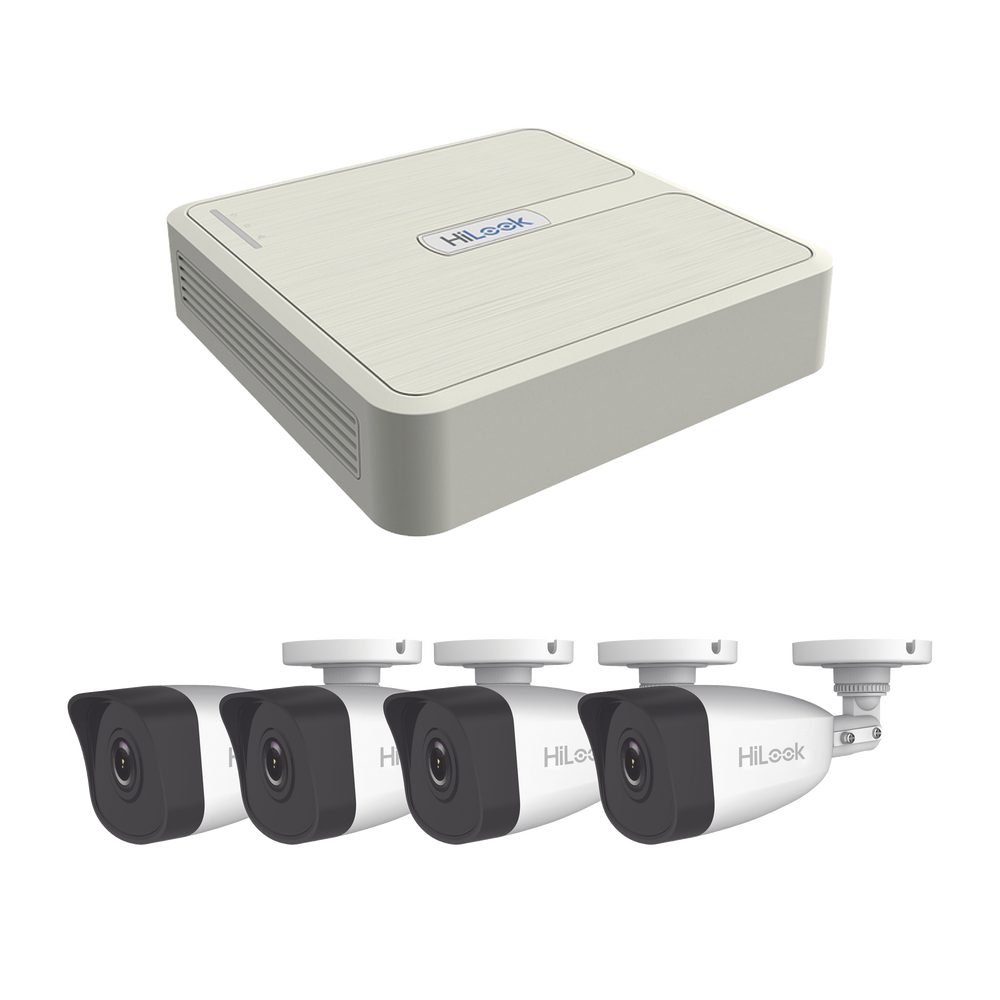 Kit IP 4 Megapixel NVR de 4 Canales con 4 Puertos PoE 4 Cámaras IP Bala para Exterior - SILYMX