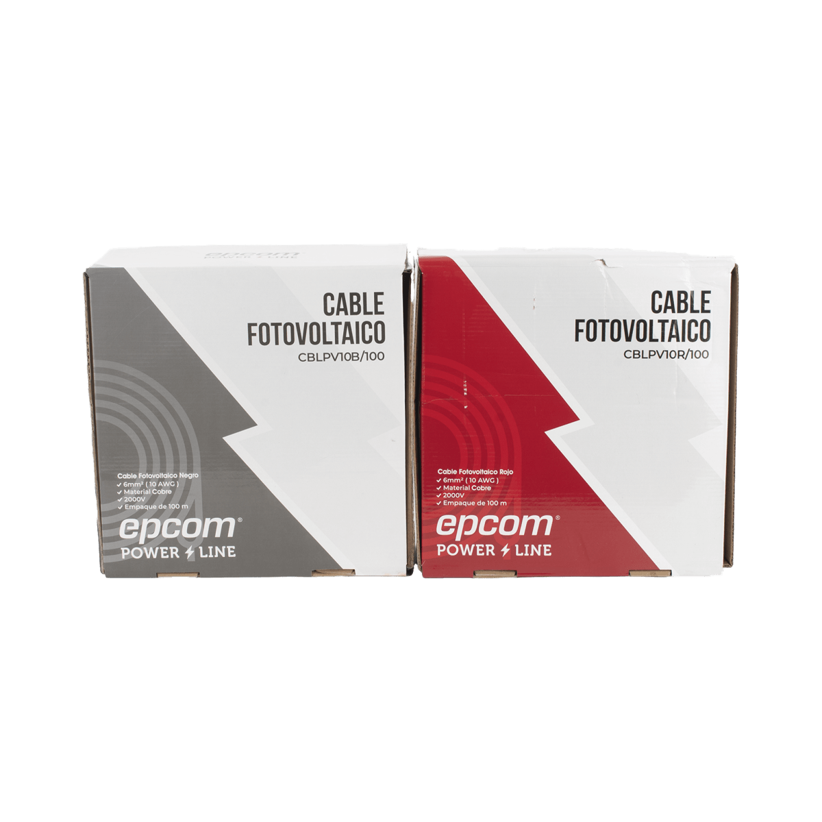 Cables Fotovoltaicos SolaresEPCOM POWERLINEKIT2CBLPV10RB/100Kit 2 Rollos Cable Fotovoltaico 100m (328ft) Cobre Rojo/Negro 10 AWG 1000/2000V EPCOM POWERLINE KIT2CBLPV10RB/100 - SILYMX