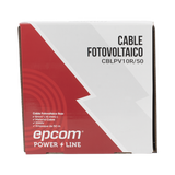 Kit Cable Fotovoltaico 2×50 m EPCOM POWERLINE – 10 AWG (6 mm²), PV, 1000/2000 V, Rojo y Negro
