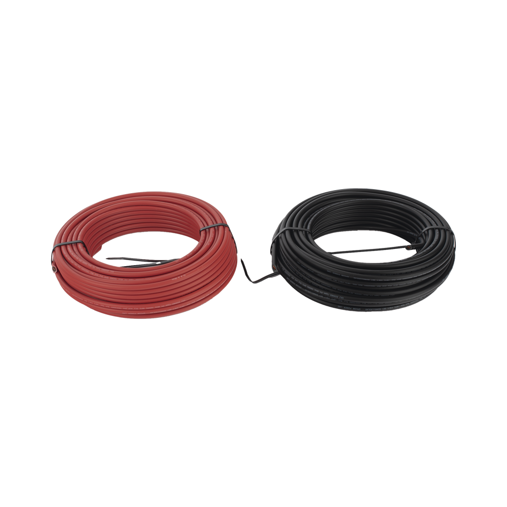 Kit Cable Fotovoltaico 2×50 m EPCOM POWERLINE – 10 AWG (6 mm²), PV, 1000/2000 V, Rojo y Negro