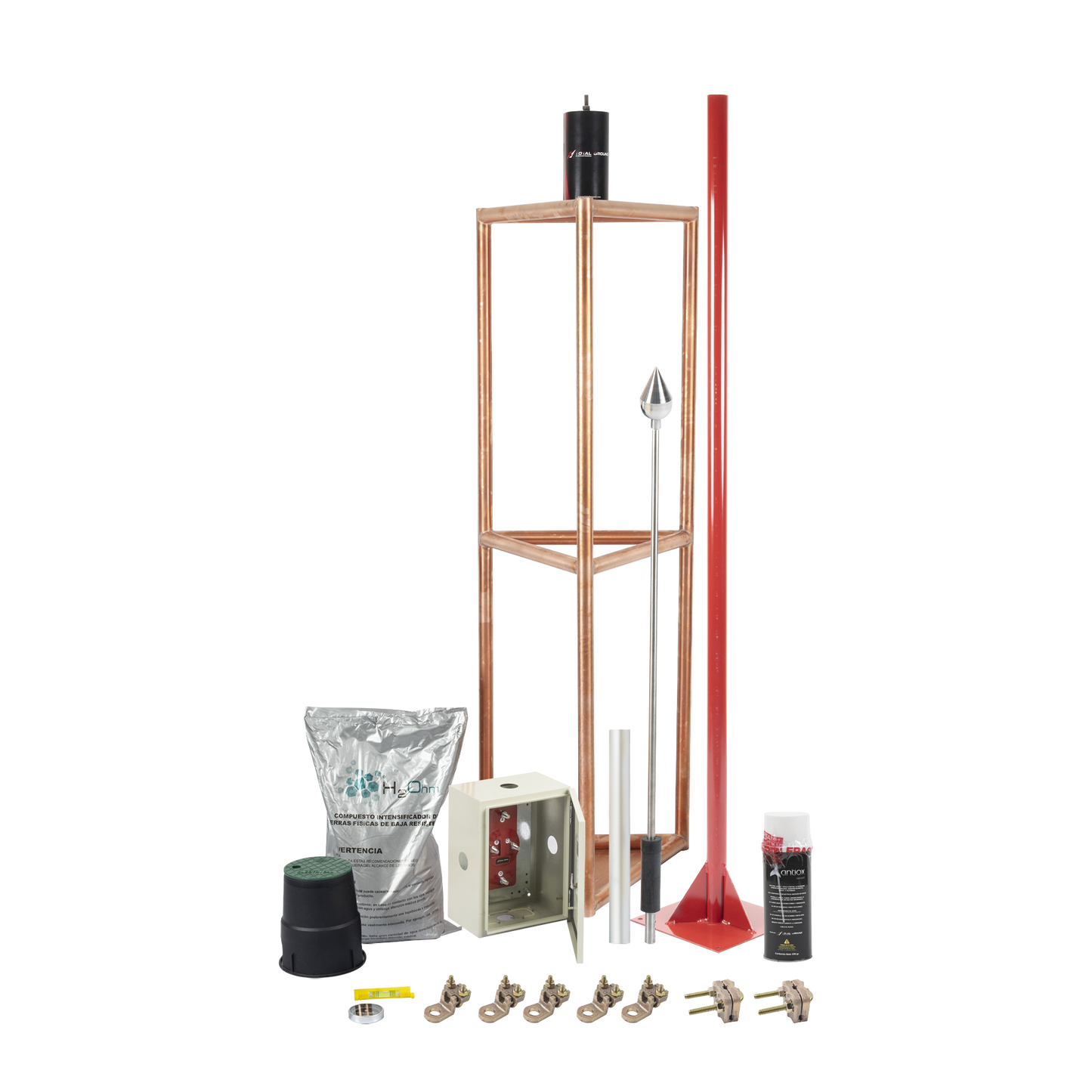 Kit Pararrayo con Accesorios para Protección de Diámetro de 300m TOTAL GROUND KITMASTER05V2 - SILYMX