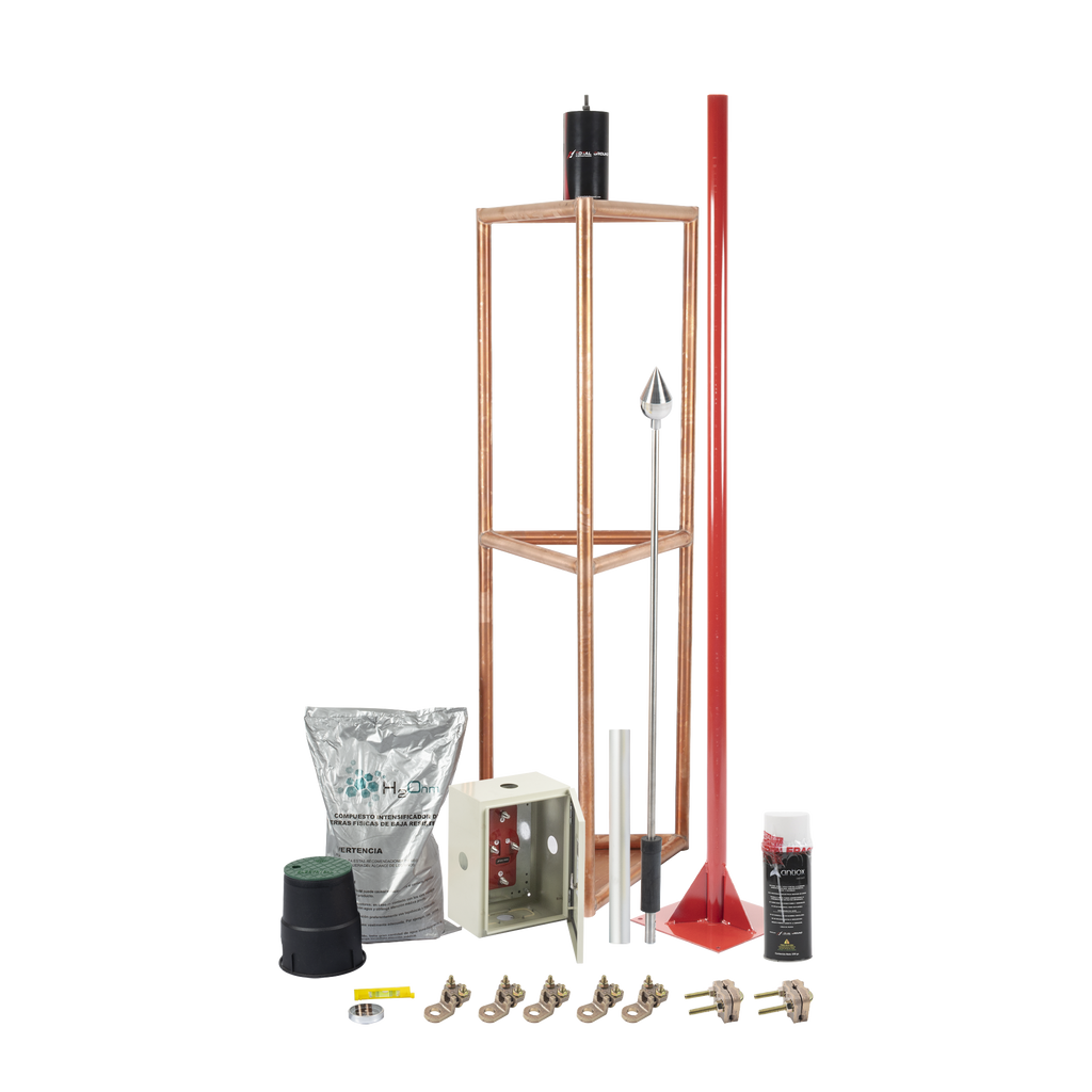 Kit Pararrayo con Accesorios para Protección de Diámetro de 300m TOTAL GROUND KITMASTER05V2 - SILYMX