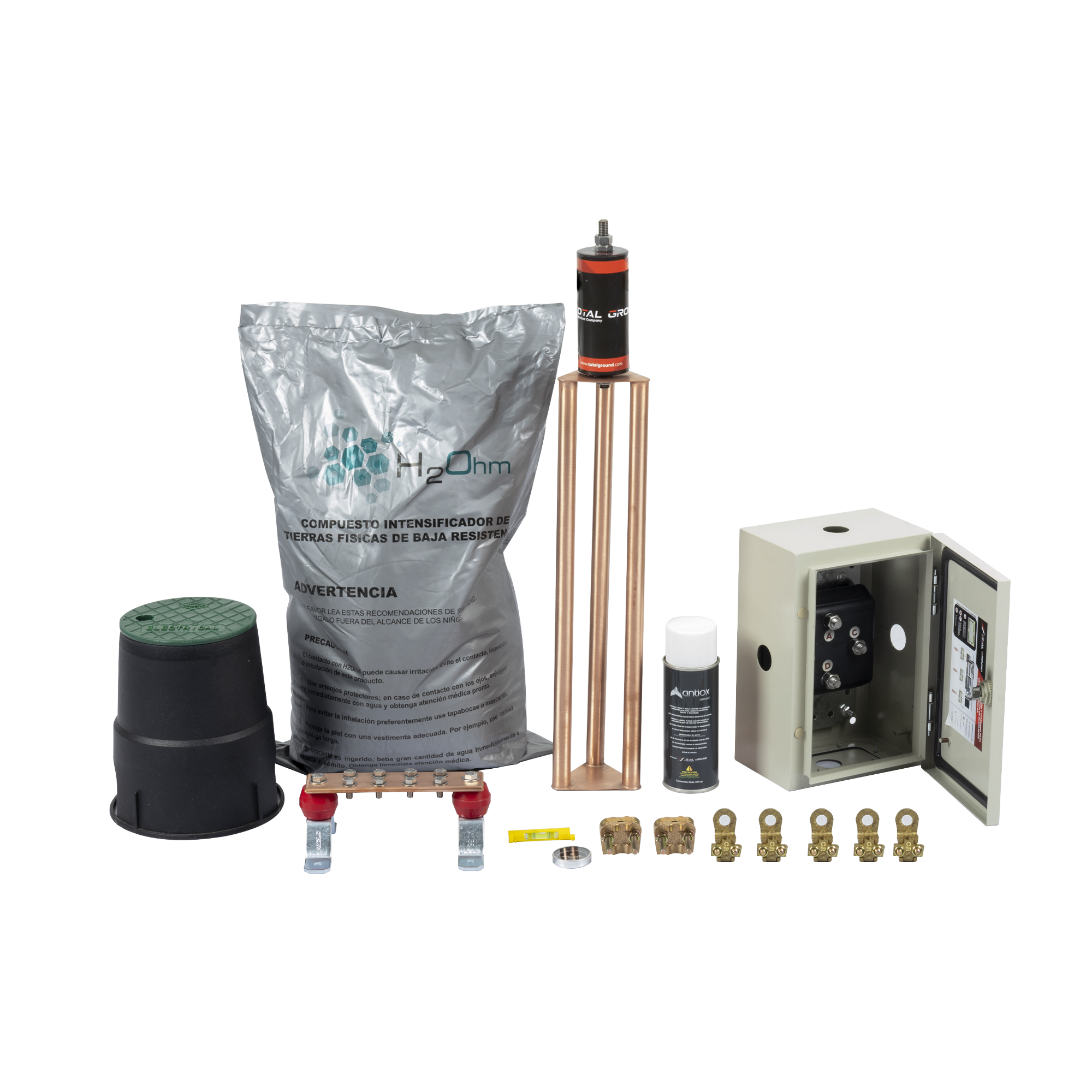 Kit de Tierra Física Con Electrodo Magnetoactivo Capacidad Max: 400 AMP TOTAL GROUND KIT-MASTER-400K-V2 - SILYMX