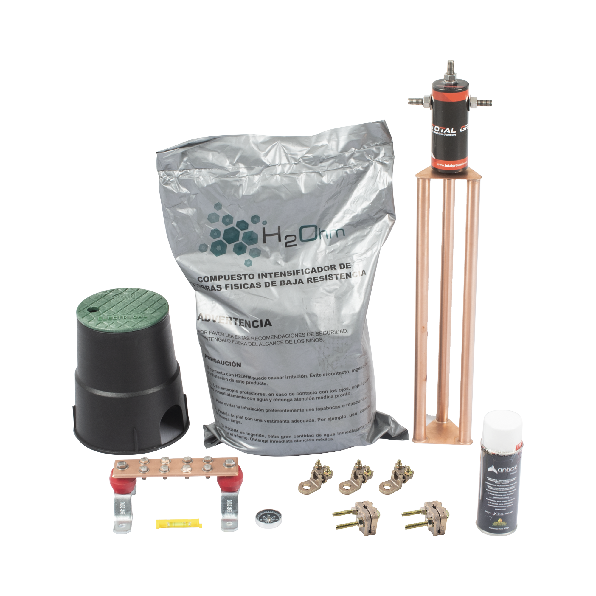 Kit de tierra física modelo TG45AB con Electrodo Magnetoactivo, capacidad: 45 AMP