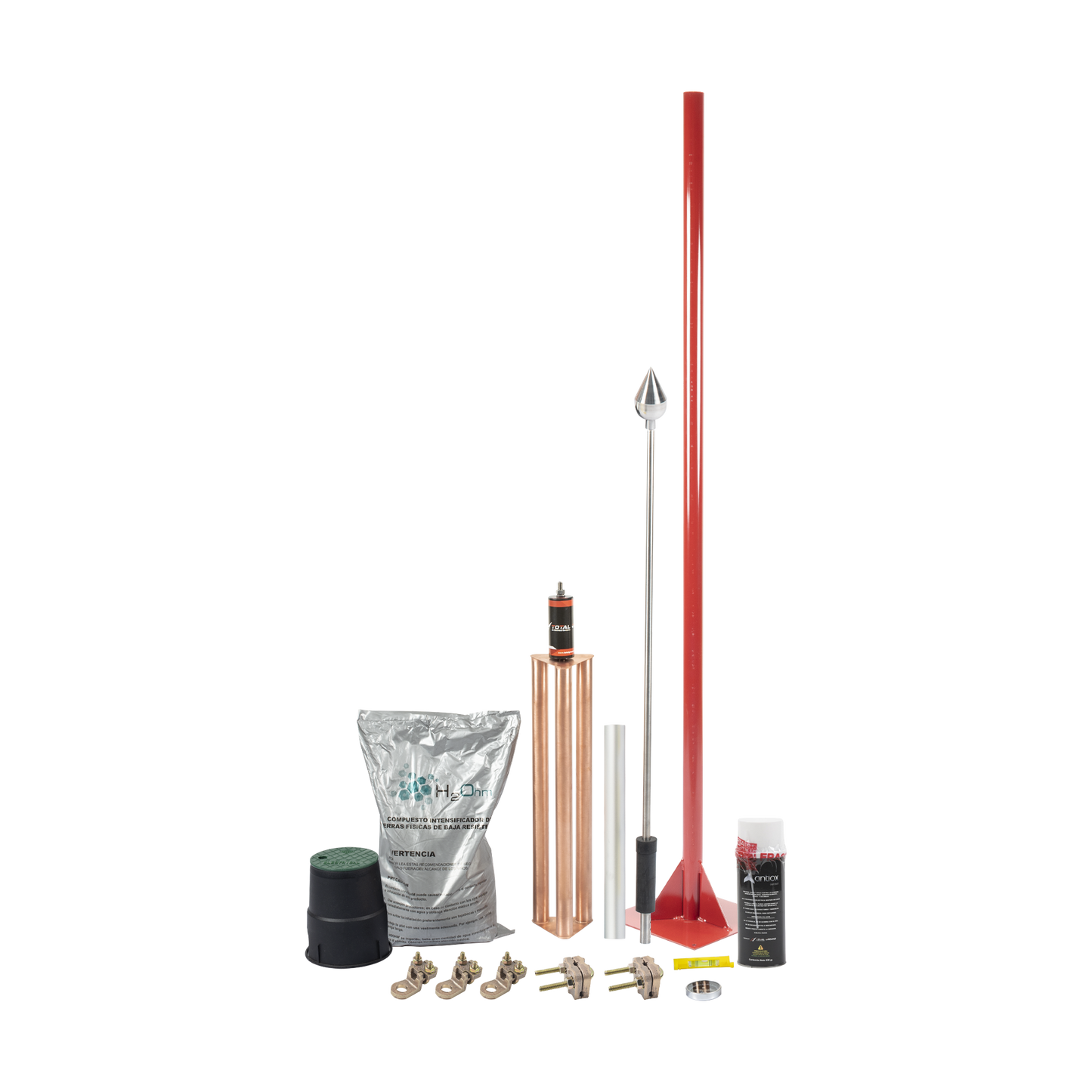 Kit Pararrayo con Accesorios para Protección de Diámetro de 80 m TOTAL GROUND KIT-MASTER-ALU-V2 - SILYMX