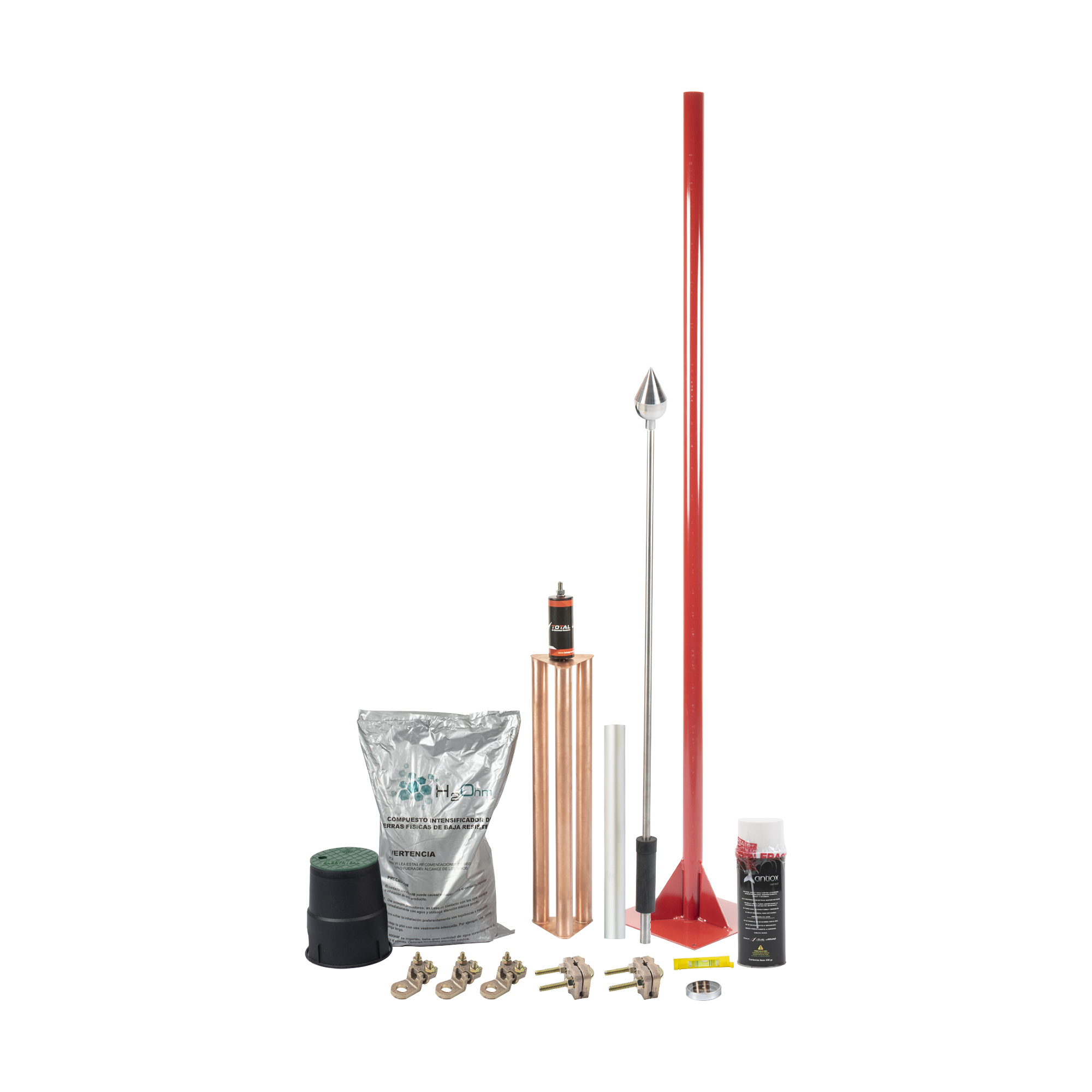 Kit Pararrayo con Accesorios para Protección de Diámetro de 80 m TOTAL GROUND KIT-MASTER-ALU-V2 - SILYMX