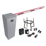 Kit COMPLETO Barrera Derecha XB / Brazo de 5 Metros con Iluminacion LED Rojo-Verde / Incluye Sensor de masa, Transformador, Lazo, Ancla, Fotoceldas 2 Controles Inalámbricos